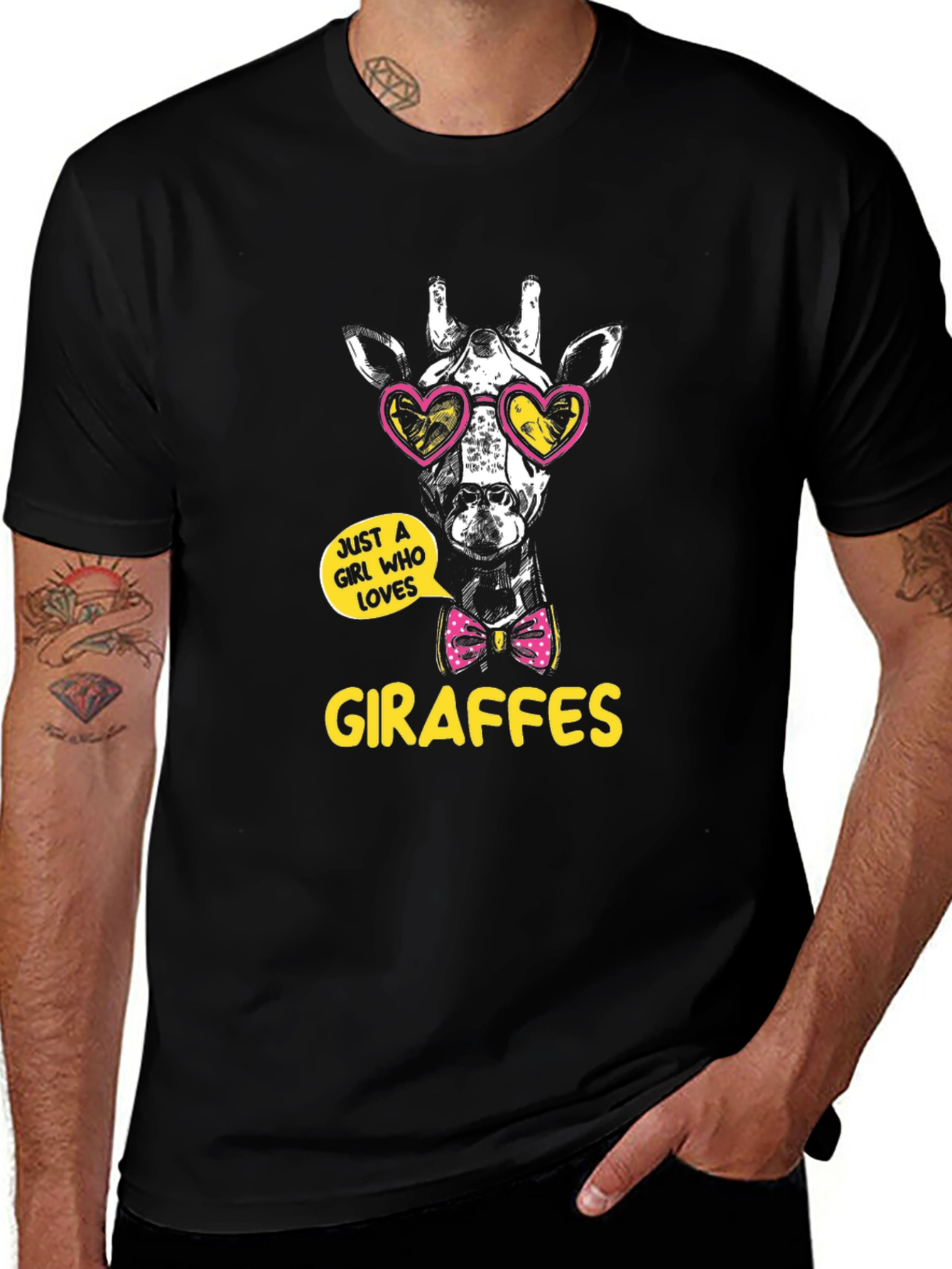 Variant 30 of Giraffe Lover T-Shirt, Just a Girl Who Loves Giraffes Tee