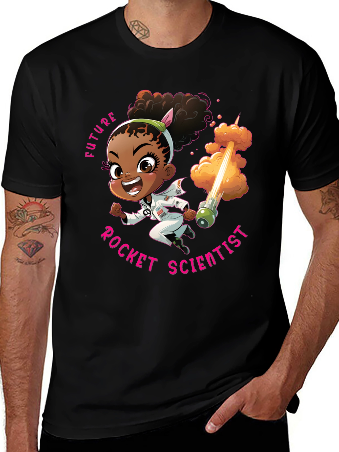 Variant 3 of Future Rocket Scientist T-Shirt - Black