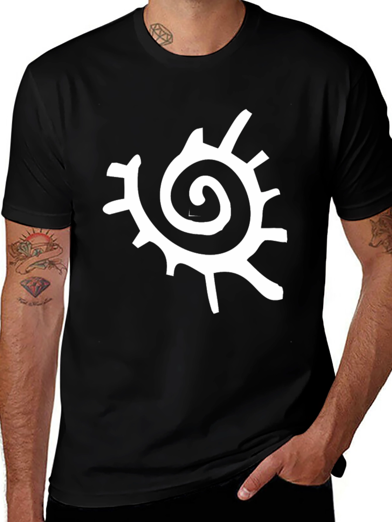 Variant 15 of Spiral Sun Graphic Black T-Shirt