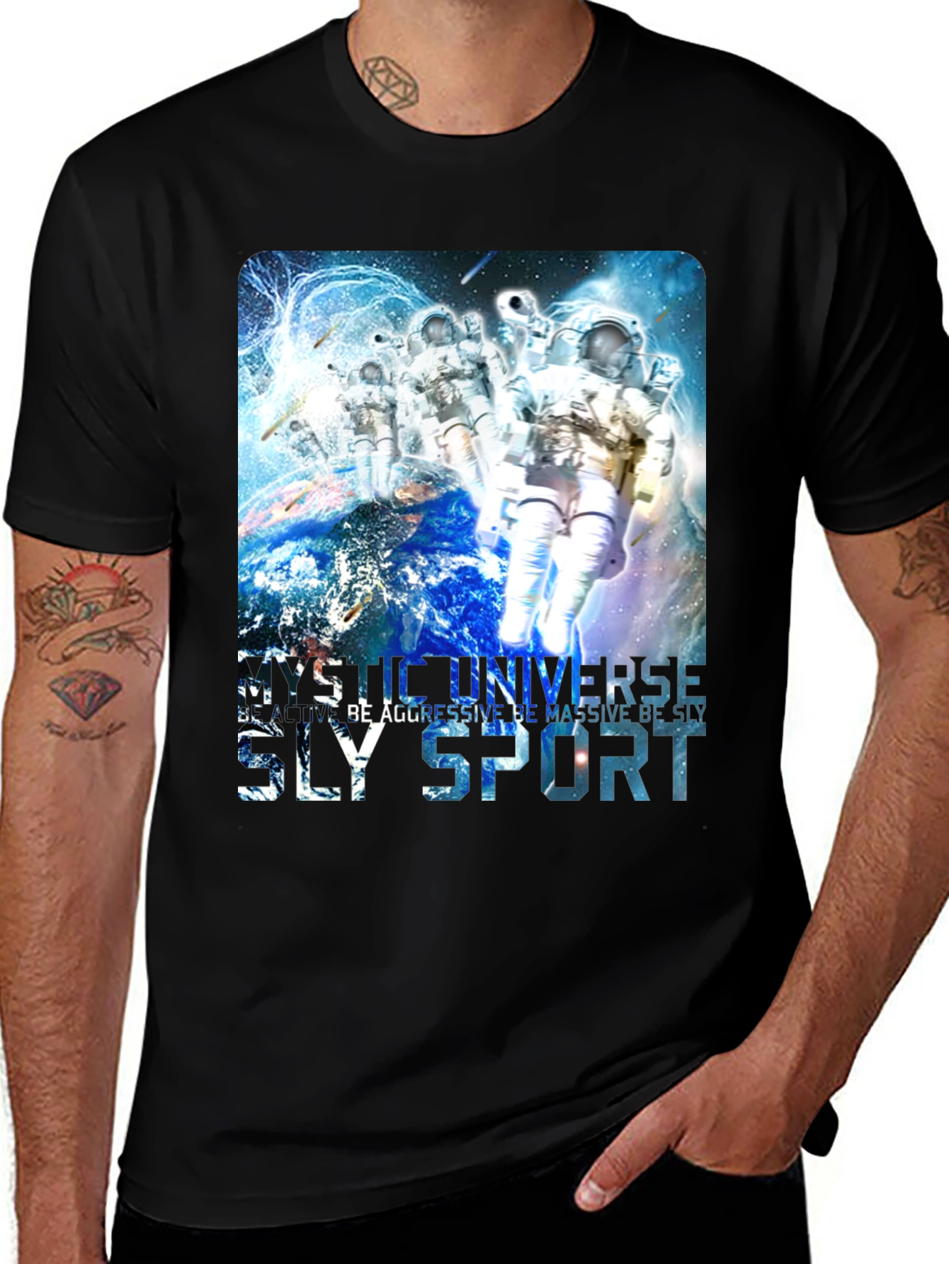 Astronaut Graphic T-Shirt - Galactic Universe Design