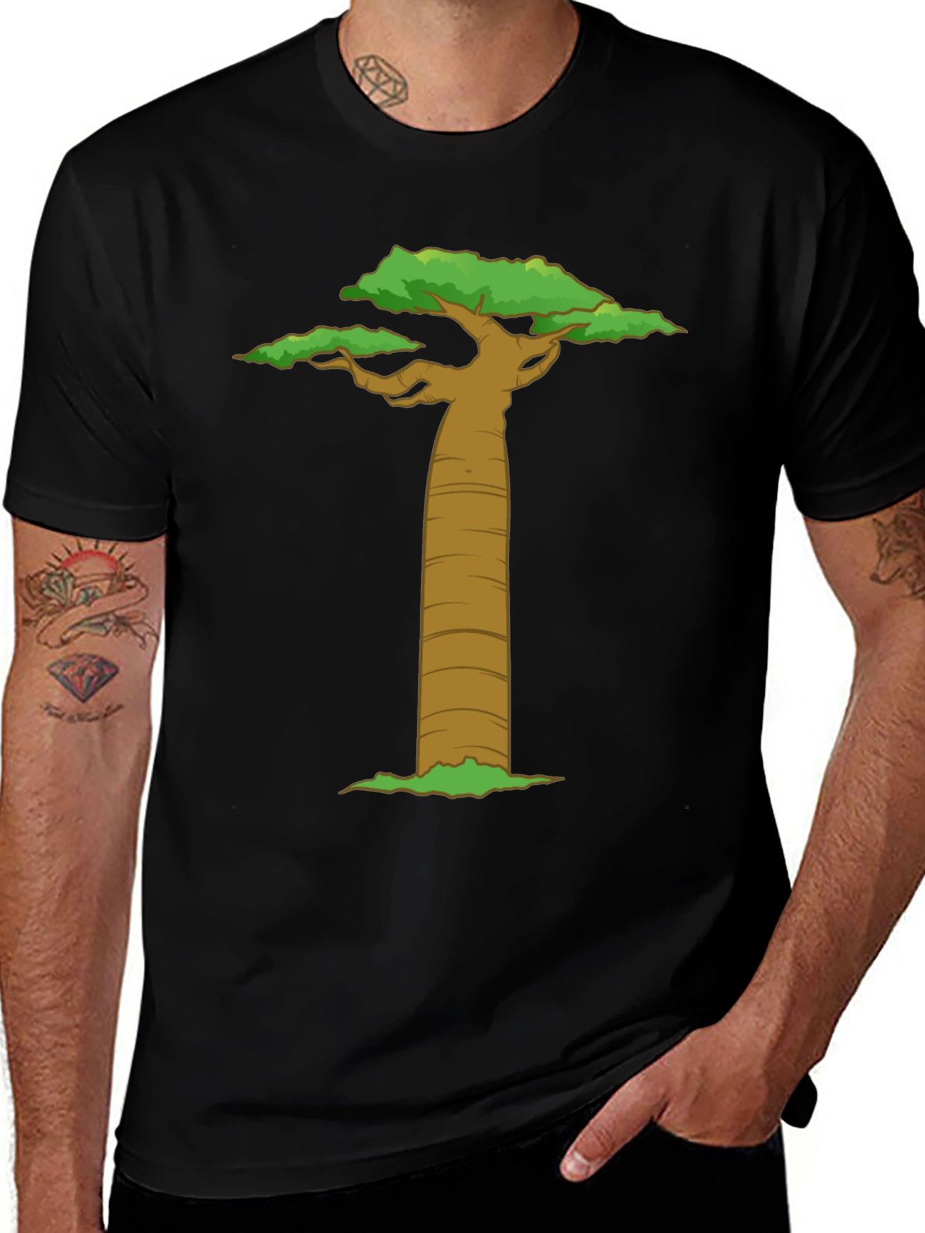 Variant 9 of Baobab Tree Graphic T-Shirt - Nature Inspired Design