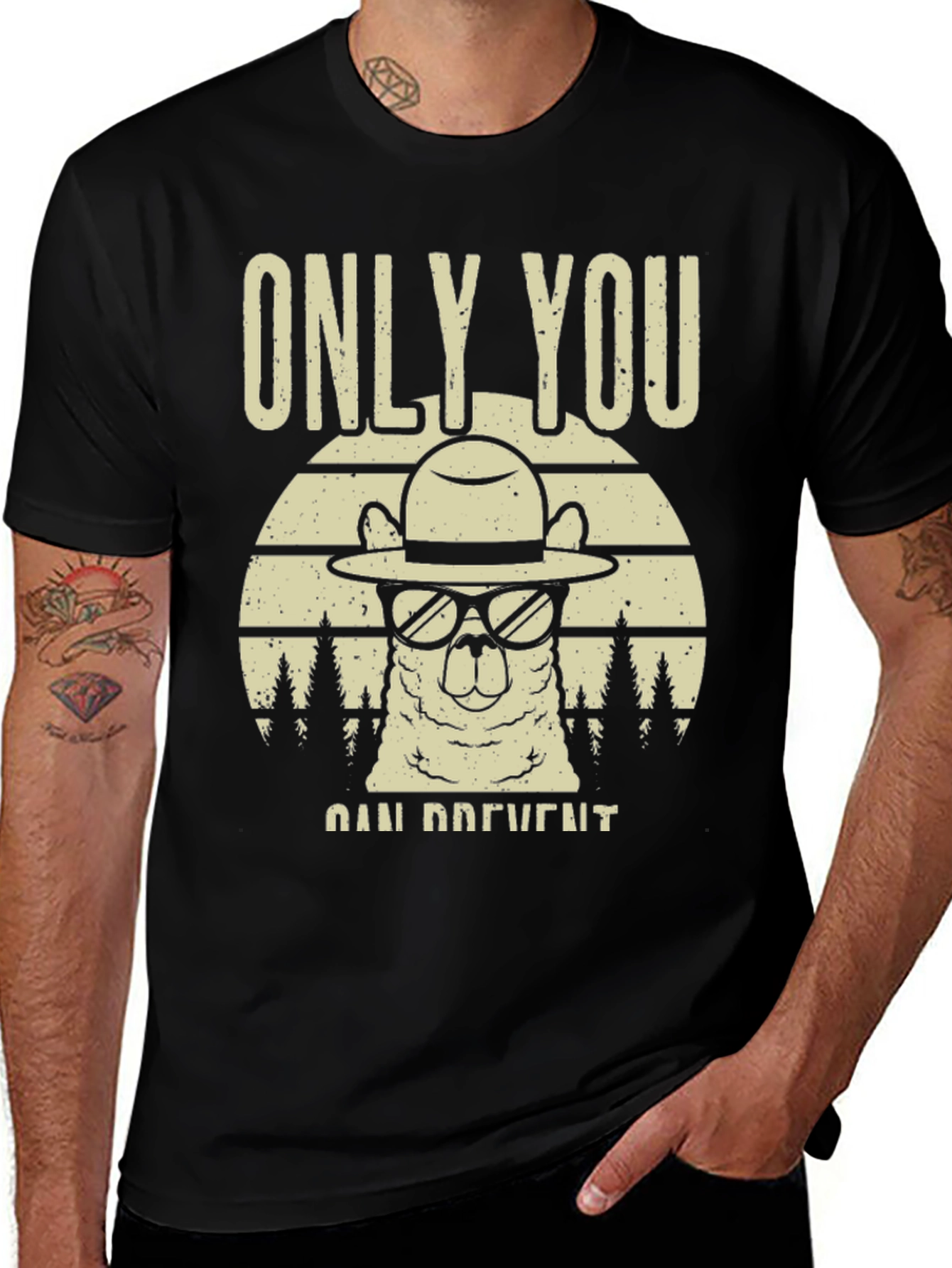 Variant 8 of Only You Can Prevent Forest Fires Llama T-Shirt