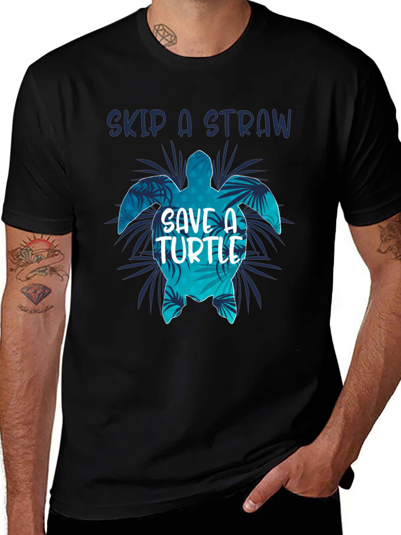 Variant 18 of Skip A Straw Save A Turtle T-Shirt