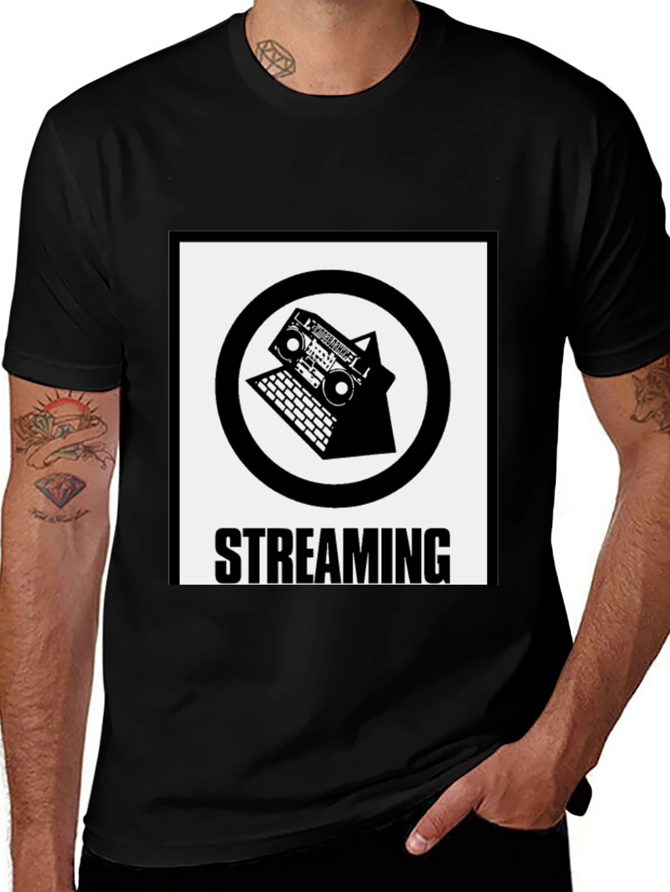 Variant 5 of Streaming Boombox Laptop Graphic T-Shirt