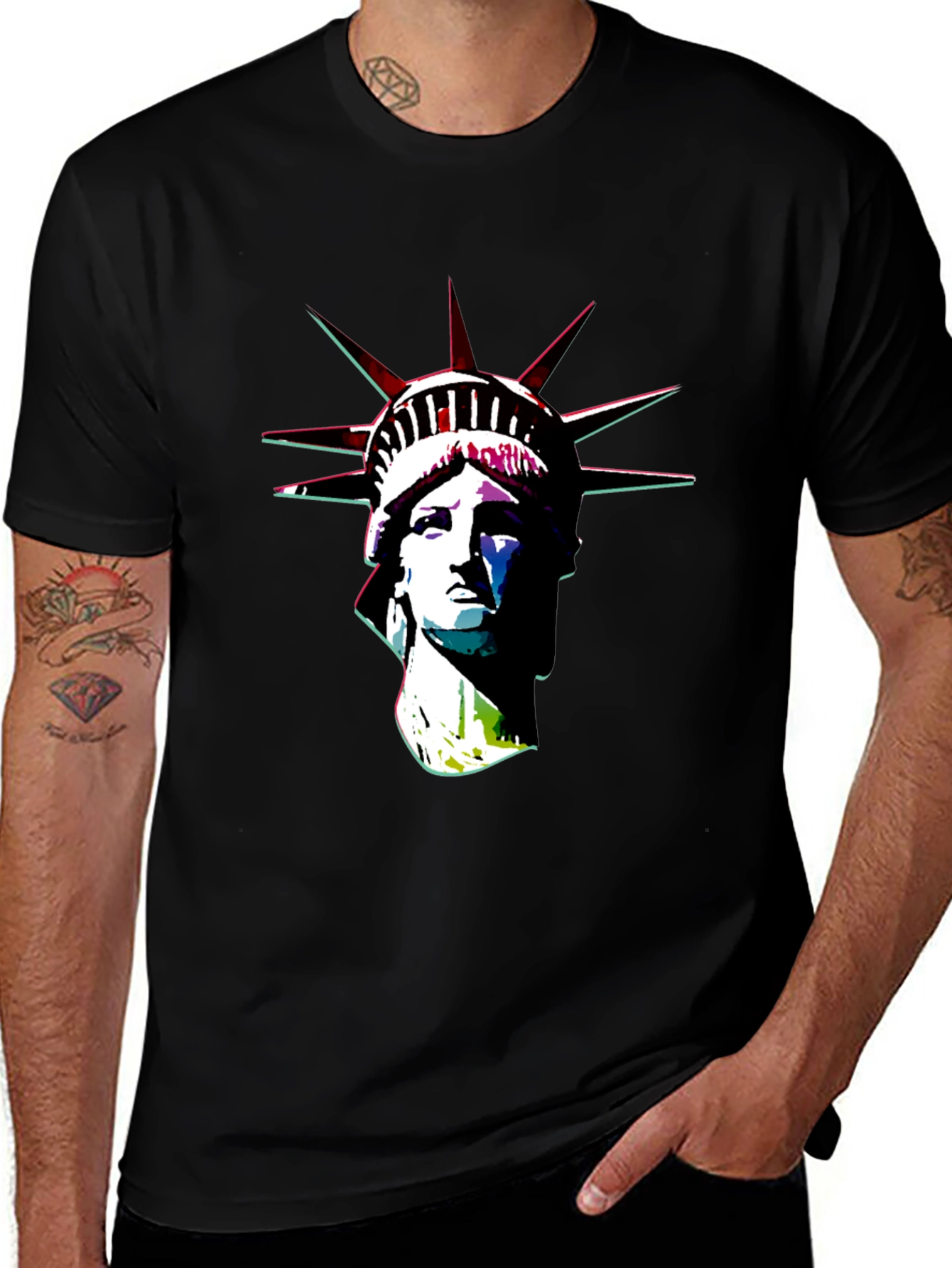 Variant 12 of Statue of Liberty Graphic Print Men's T-Shirt
