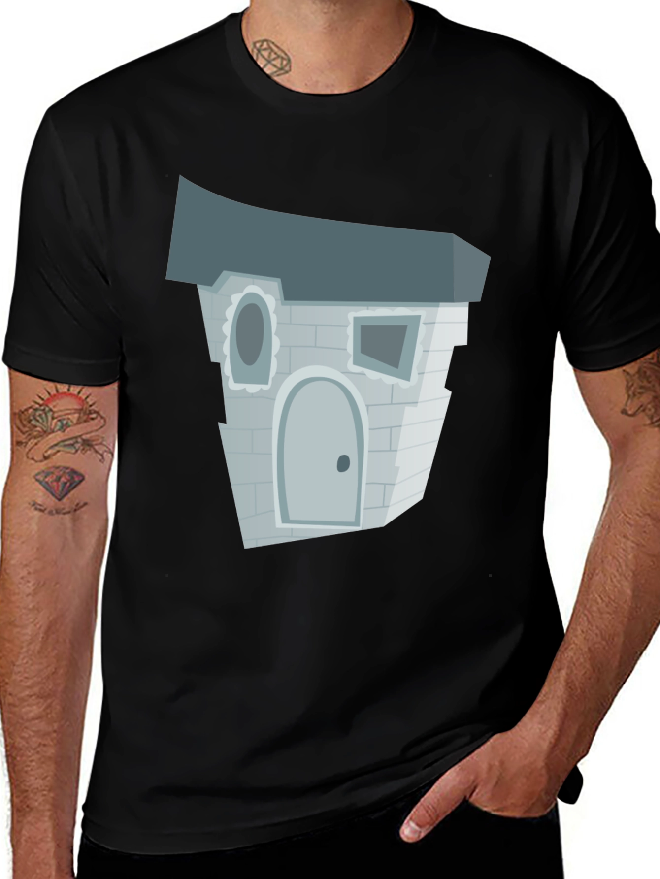 Variant 8 of Cartoon Haunted House T-Shirt