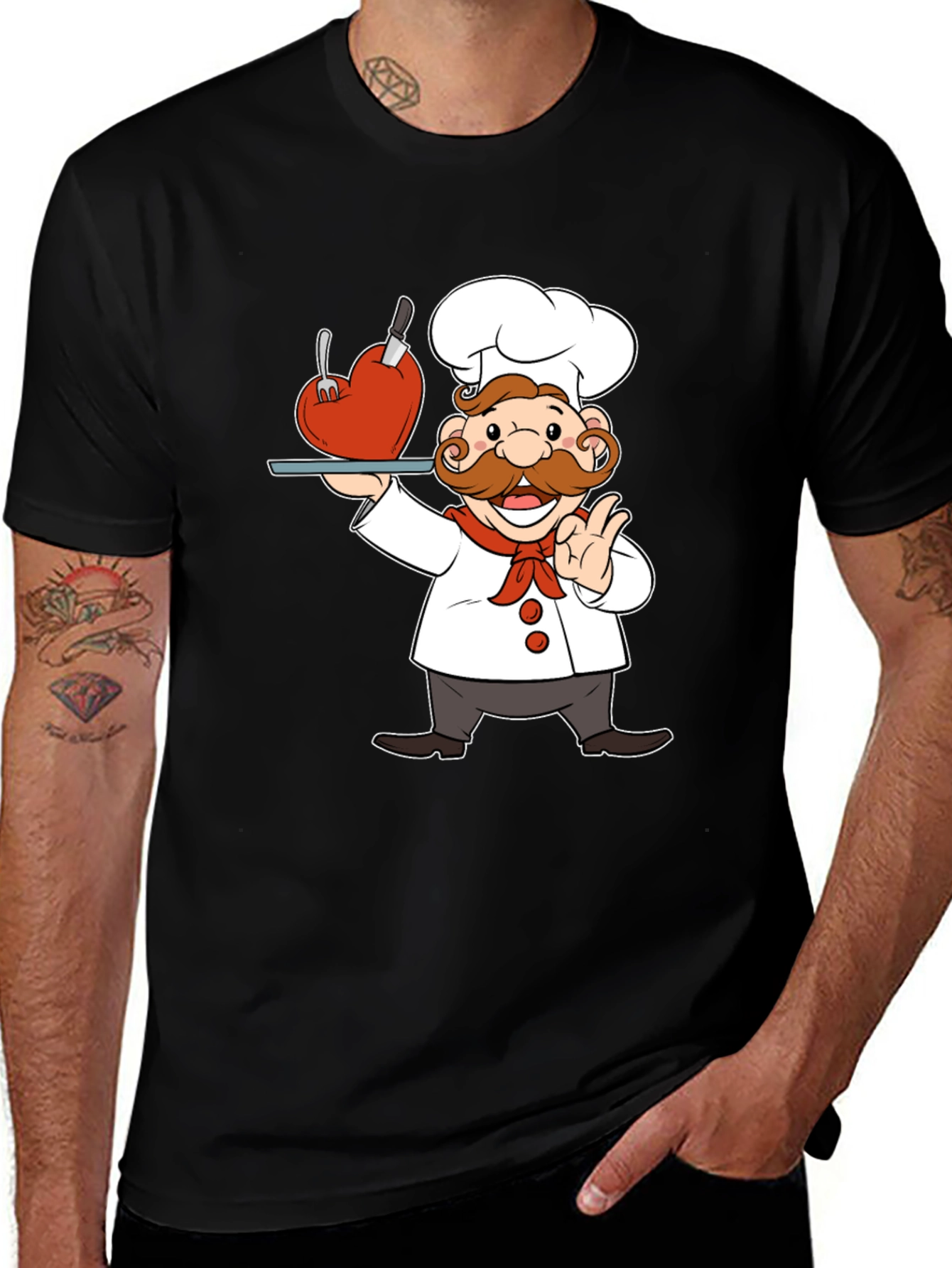 Variant 9 of Chef with Heart T-Shirt