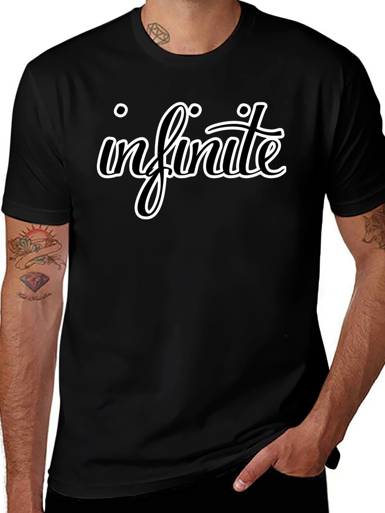 Variant 6 of Infinite Graphic Print Black T-Shirt