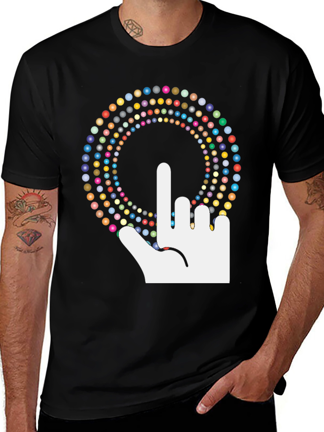 Variant 7 of Novelty Graphic Tee - Finger Design