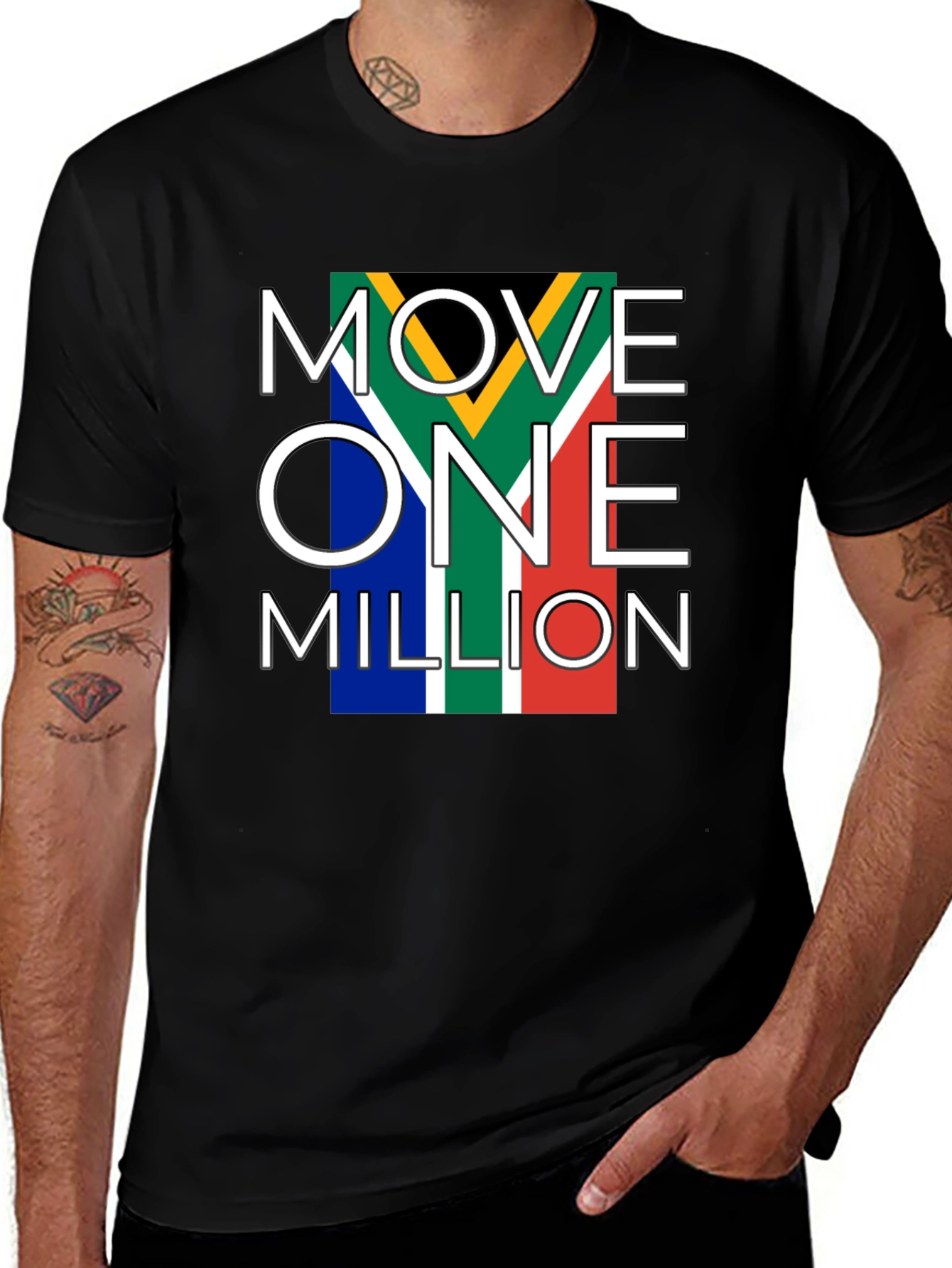 Move One Million South Africa Flag Graphic T-Shirt