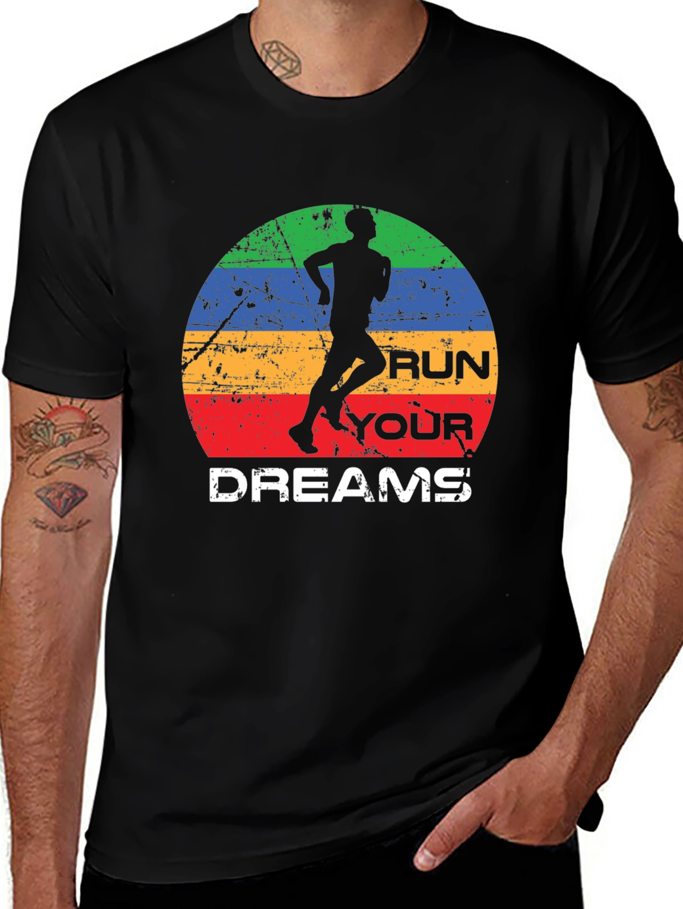 Variant 21 of Run Your Dreams Graphic Tee - Retro Style