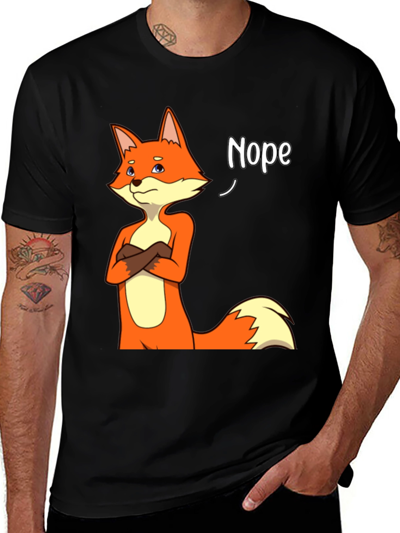 Variant 11 of Nope Fox T-Shirt - Funny Cartoon Graphic Tee