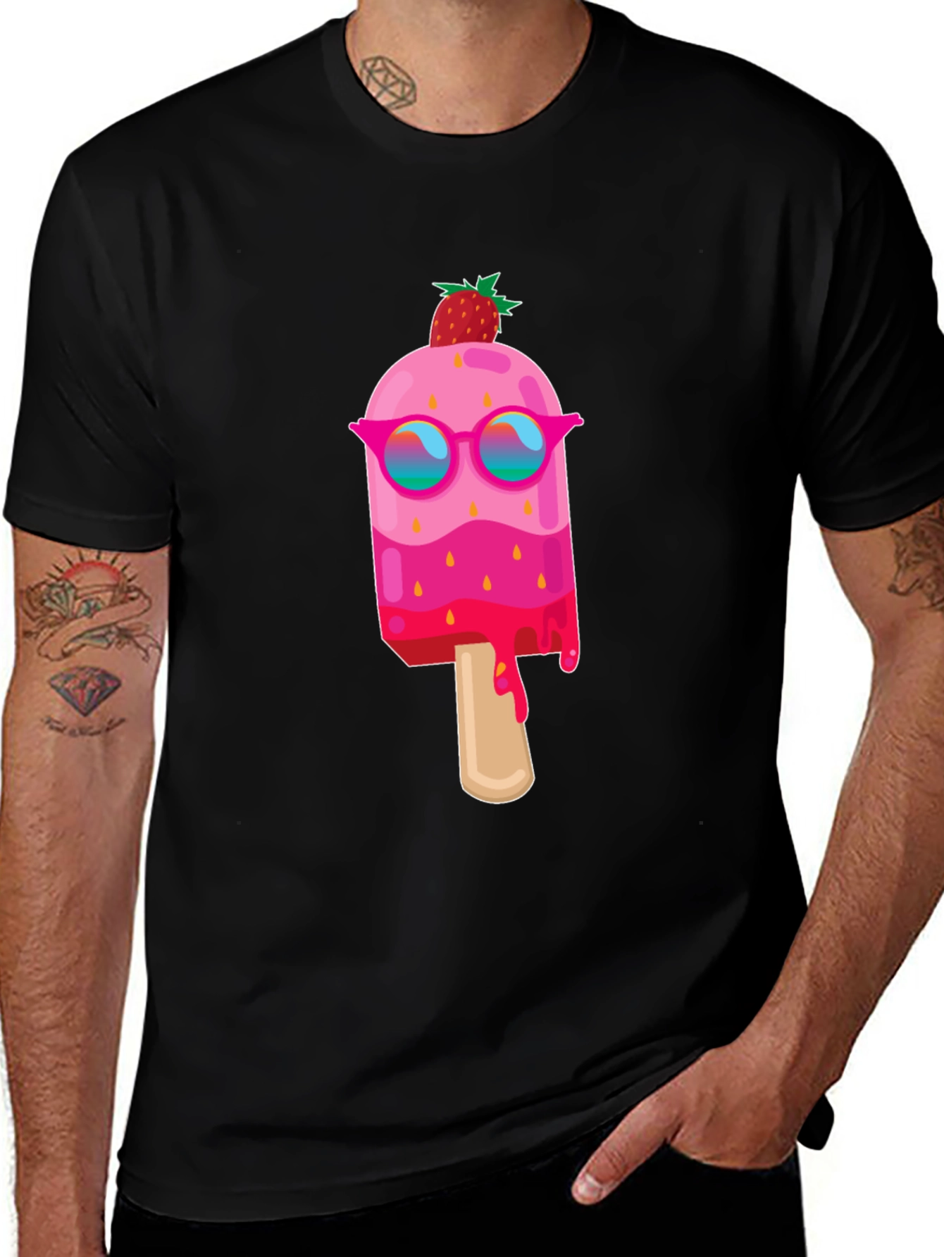 Variant 3 of Cool Strawberry Popsicle T-Shirt