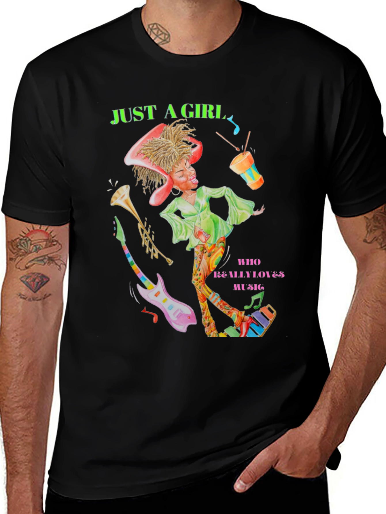 Variant 11 of Just A Girl Who Loves Music T-Shirt