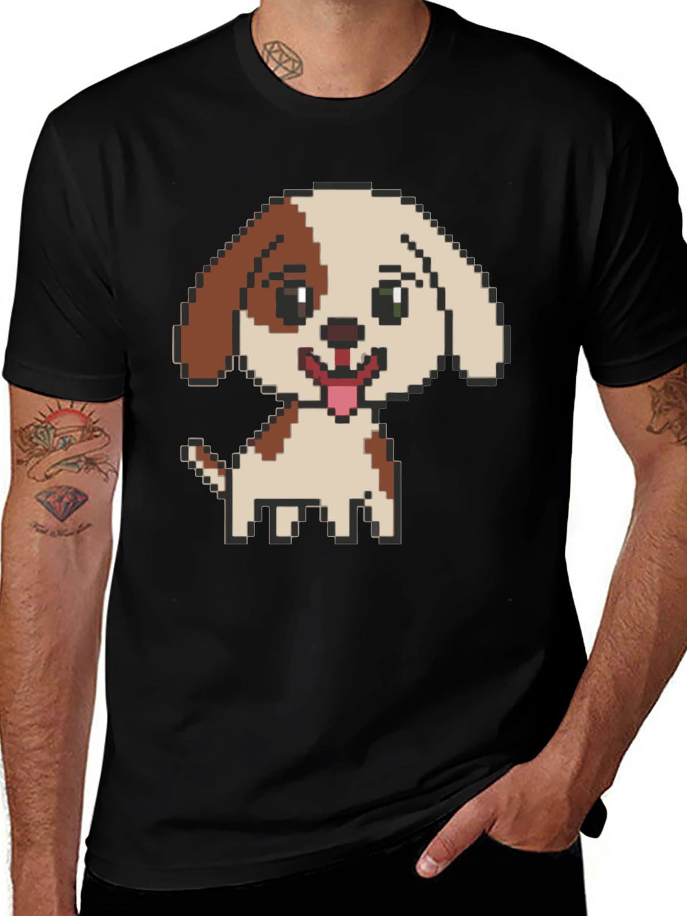 Variant 29 of Pixel Art Puppy Graphic Tee