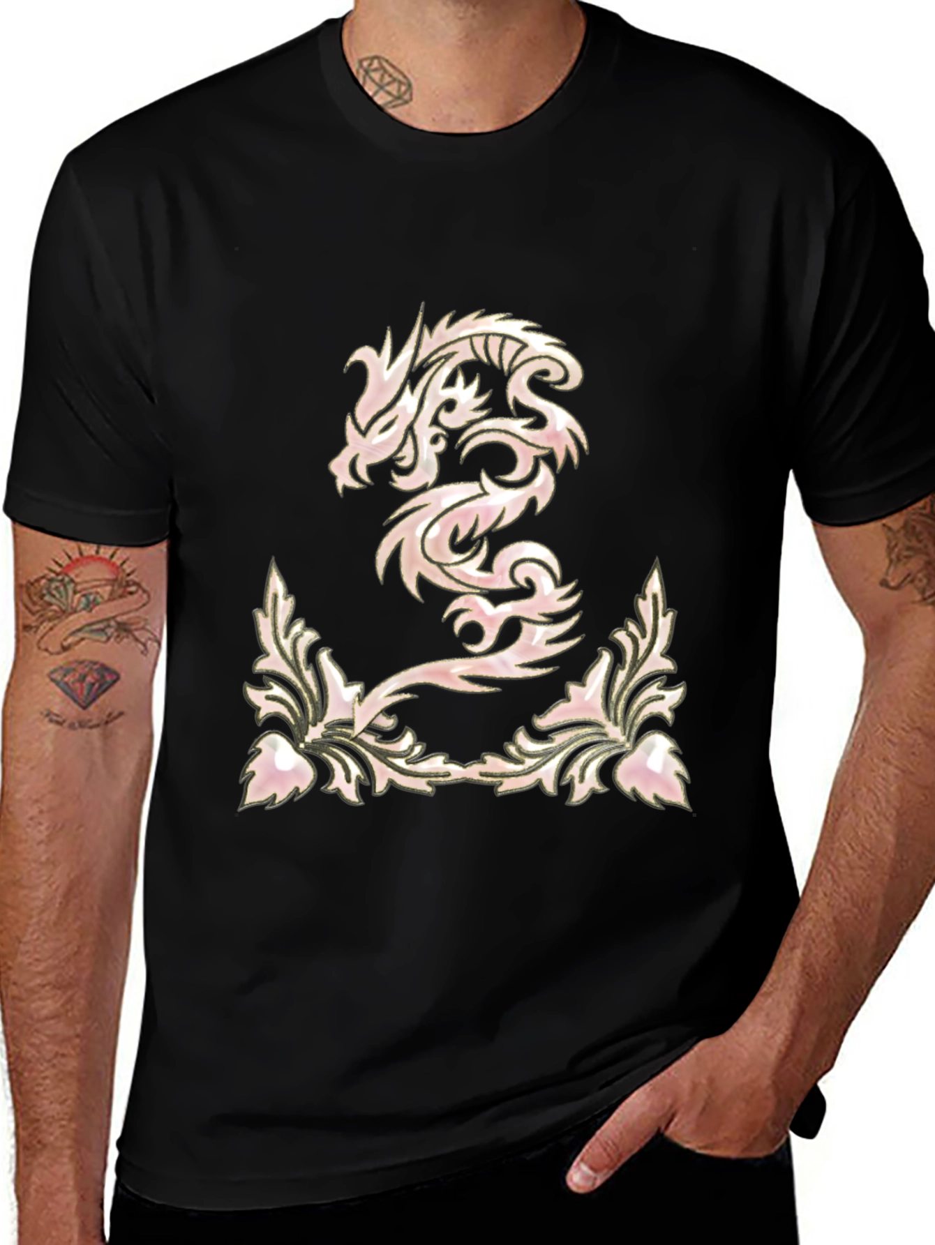 Variant 11 of Dragon Graphic Tee - Stylish Black T-Shirt