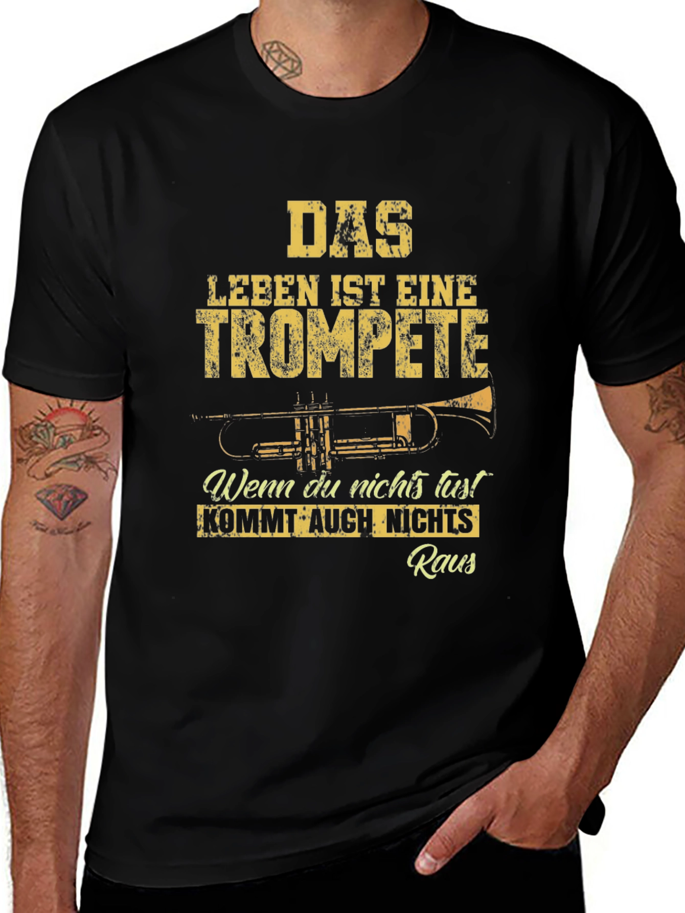 Variant 3 of Das Leben Ist Eine Trompete Black Graphic Tee