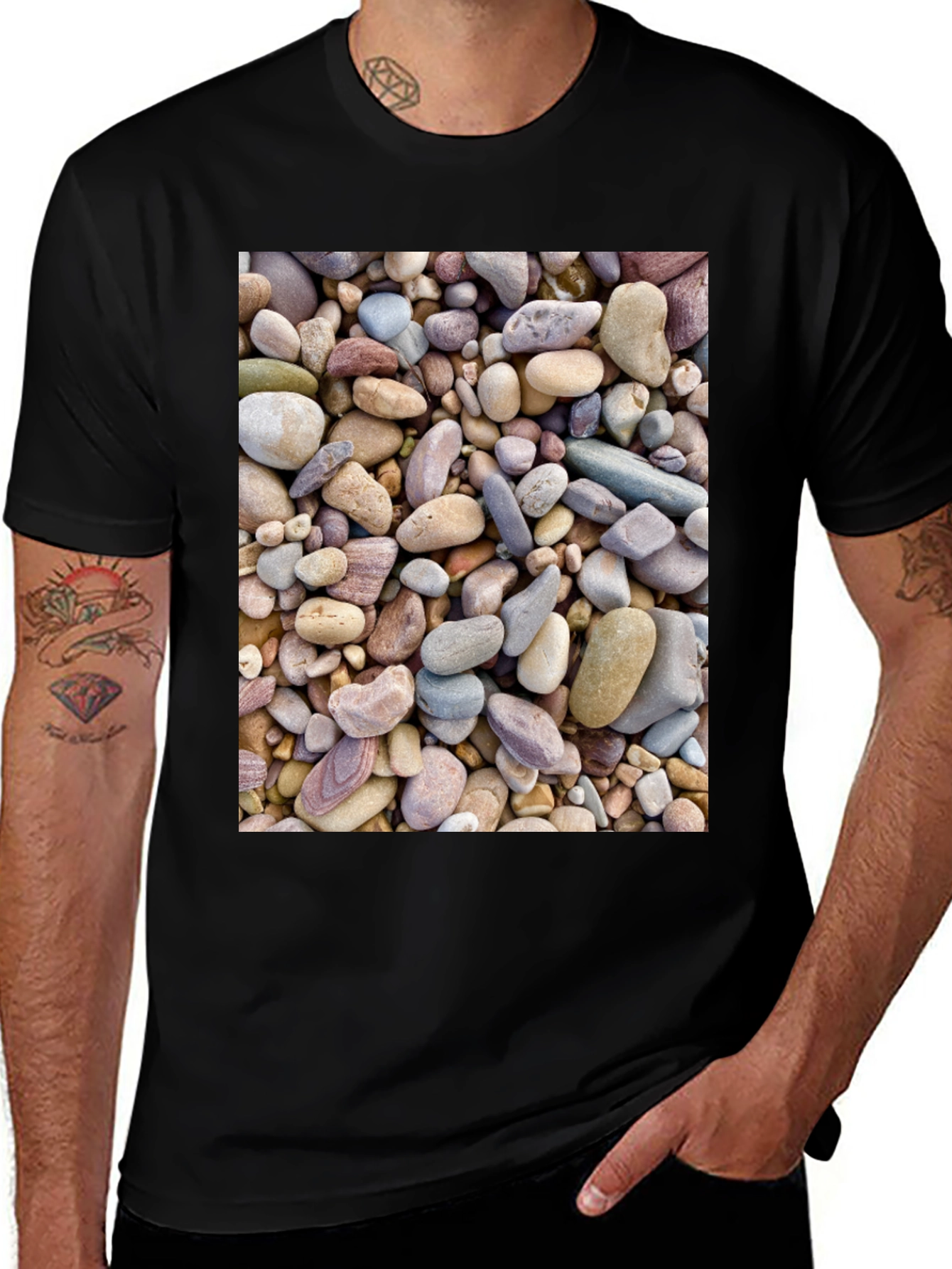 Variant 24 of Rocky Beach T-Shirt - Coastal Stone Design