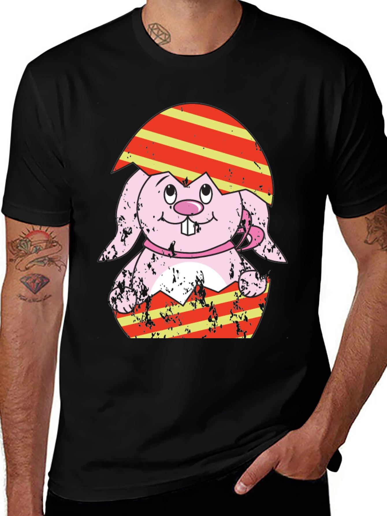 Easter Bunny Egg Graphic T-Shirt - Fun Holiday Apparel