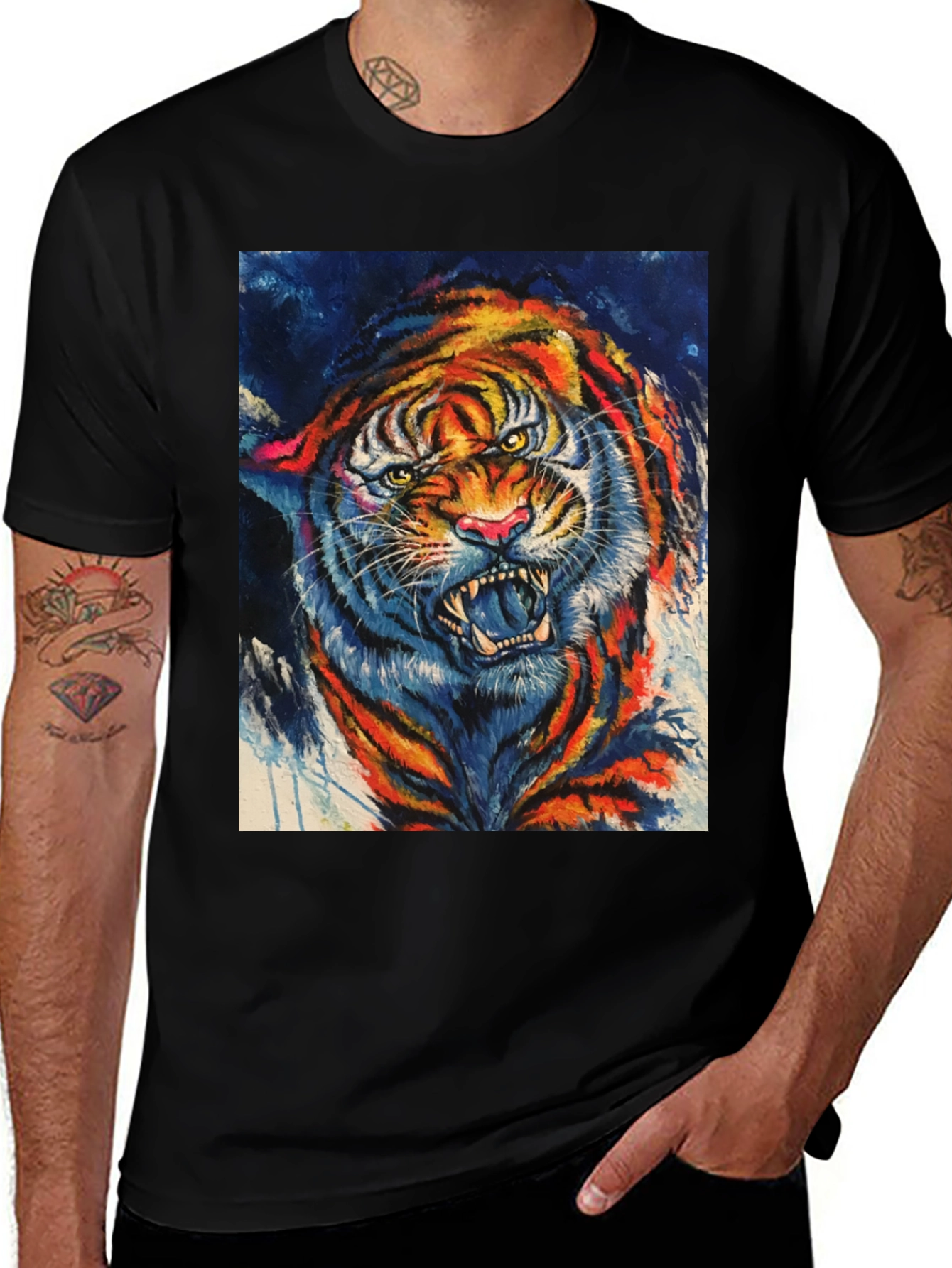 Variant 23 of Vibrant Tiger Graphic Tee - Bold Animal Print T-Shirt