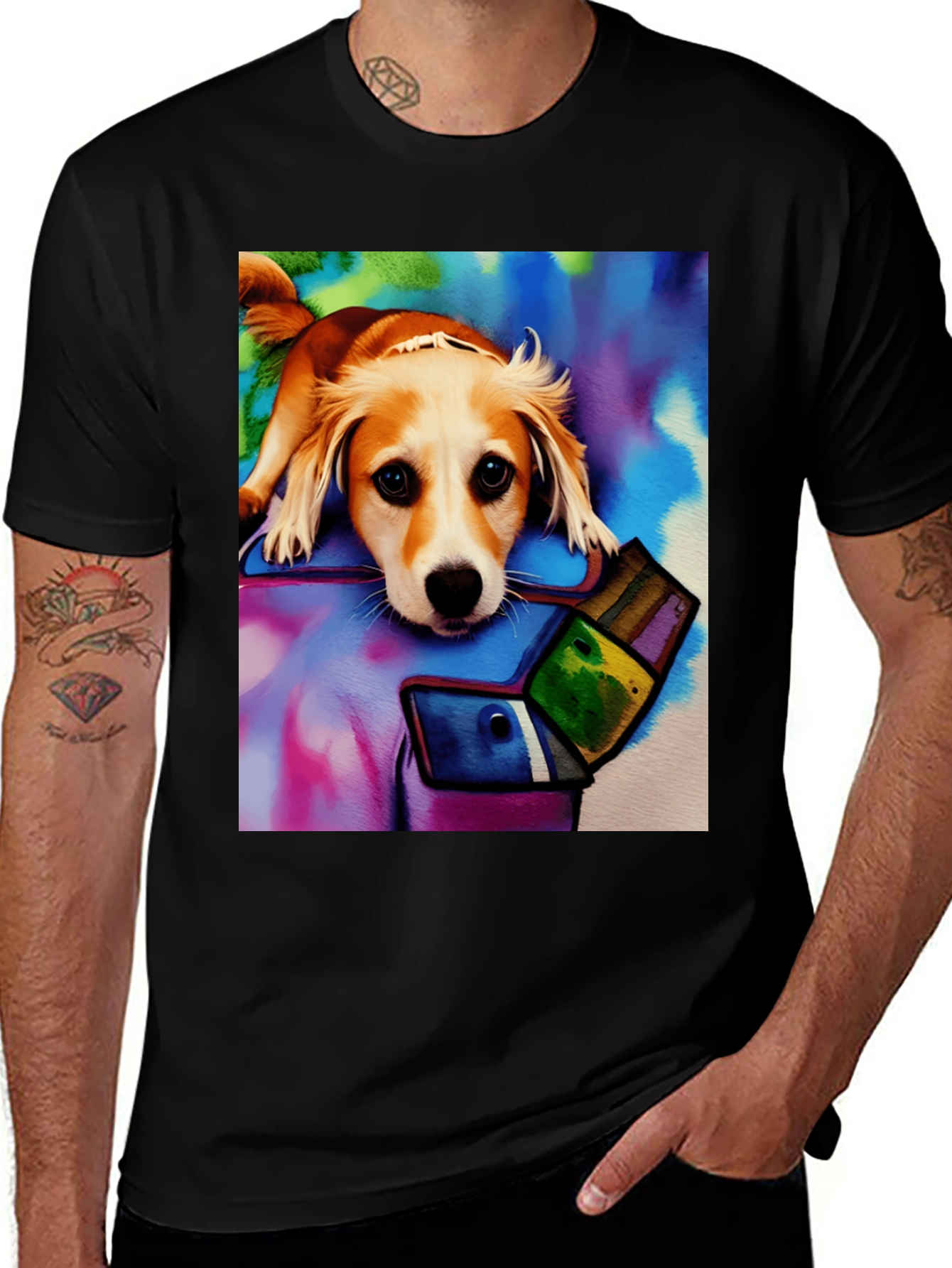 Variant 8 of Dog Art T-Shirt: Watercolor Puppy Graphic Tee