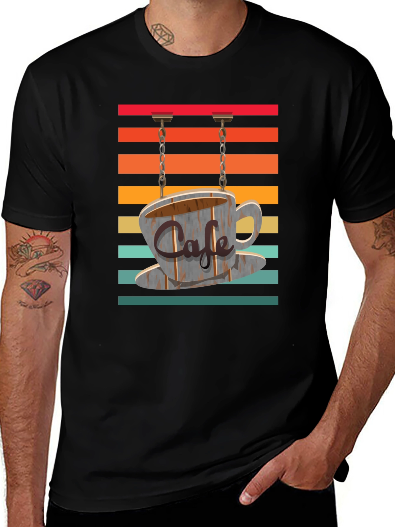 Variant 12 of Cafe Sign Graphic Tee - Retro Coffee Lover's T-Shirt