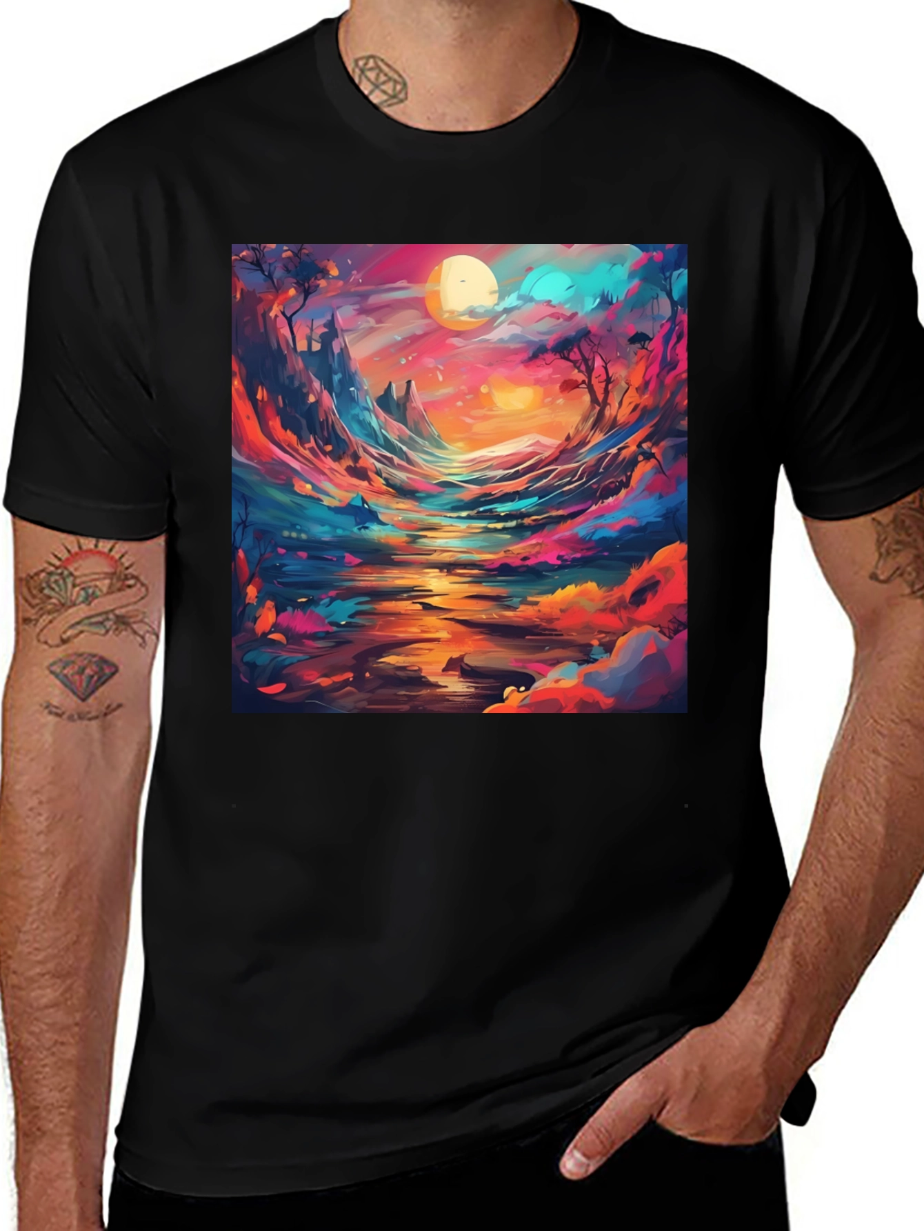Variant 28 of Artistic Landscape Graphic T-Shirt