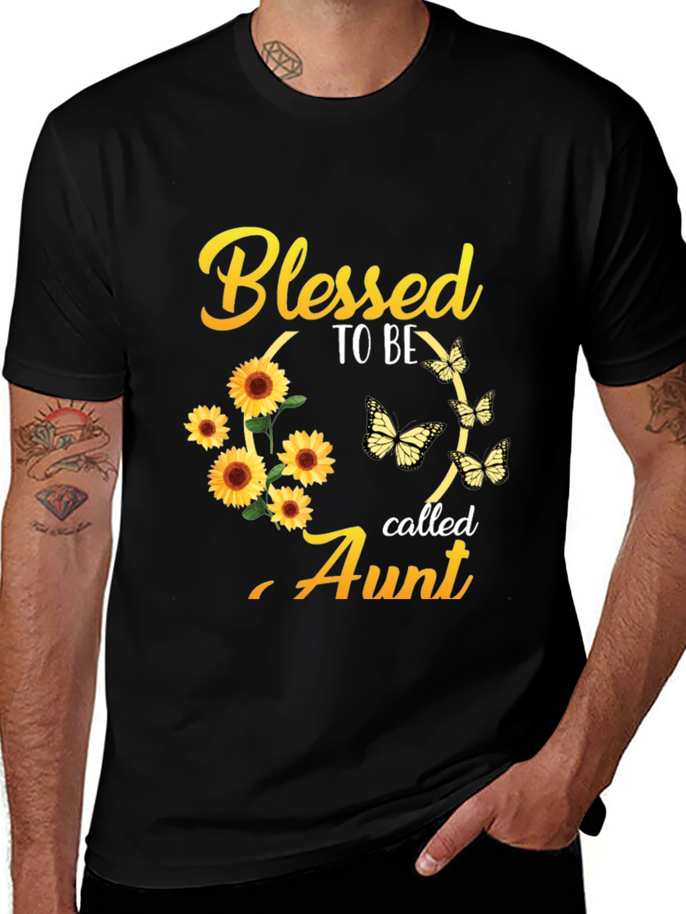 Variant 26 of Blessed Aunt Sunflower Butterfly Graphic Tee