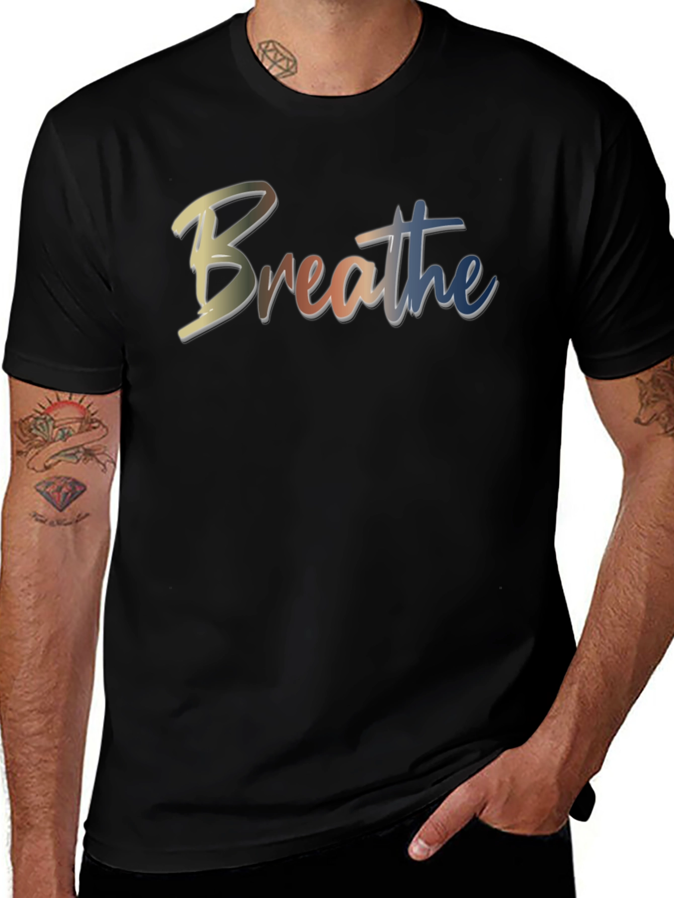 Breathe Graphic Tee - Relaxed Fit Black T-Shirt