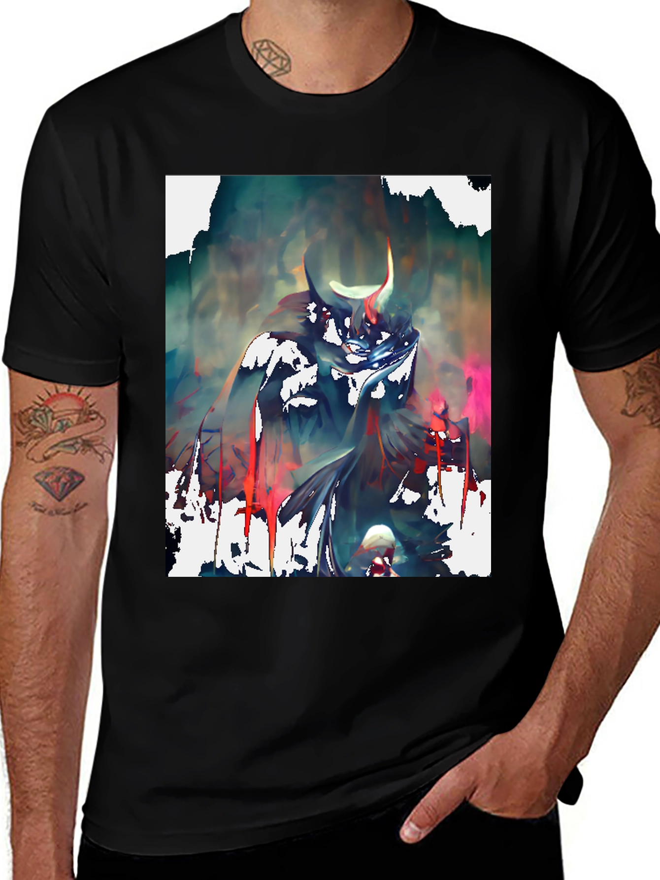 Variant 23 of Artistic Demon Graphic Tee - Black