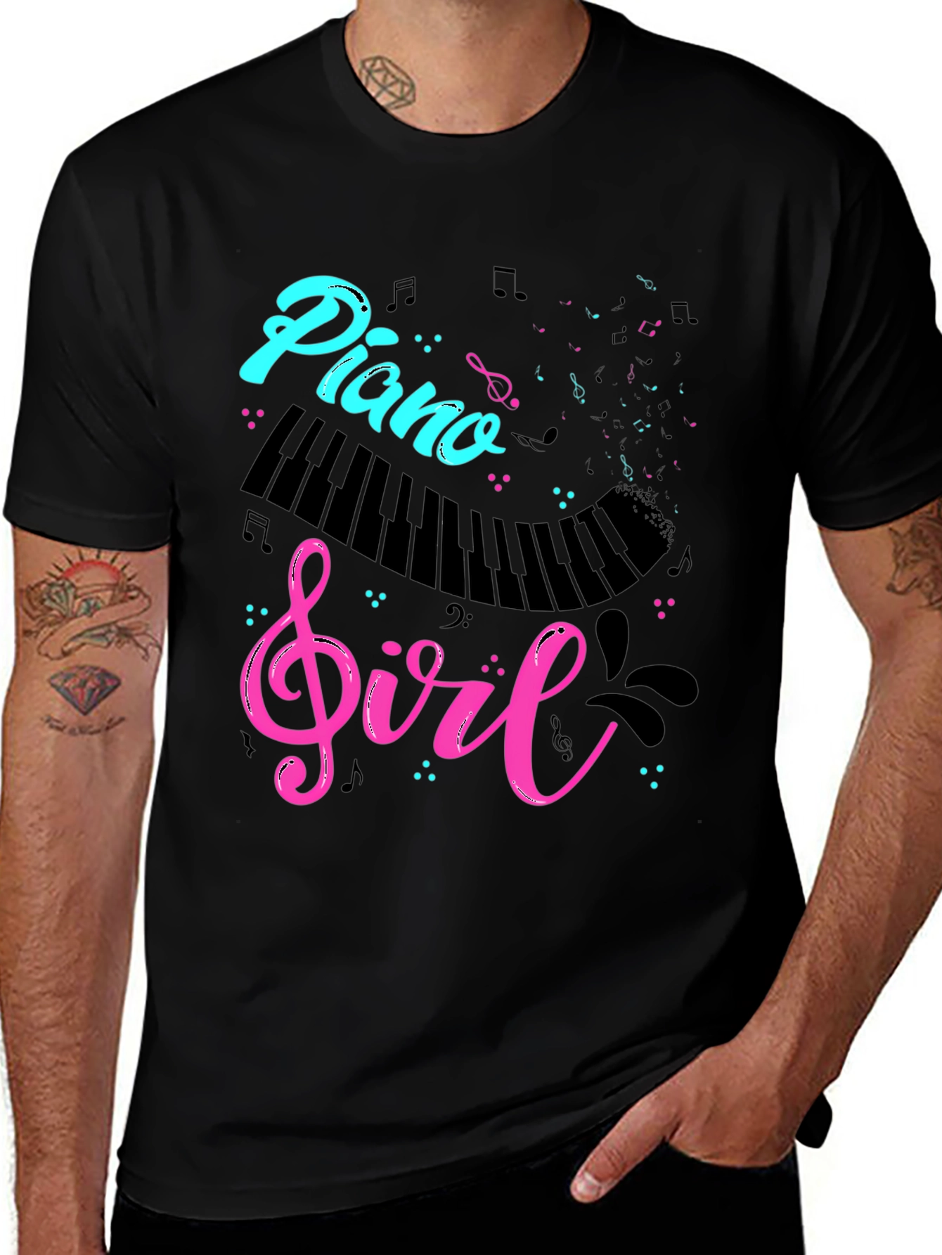 Piano Girl T-Shirt - Music Lover Tee