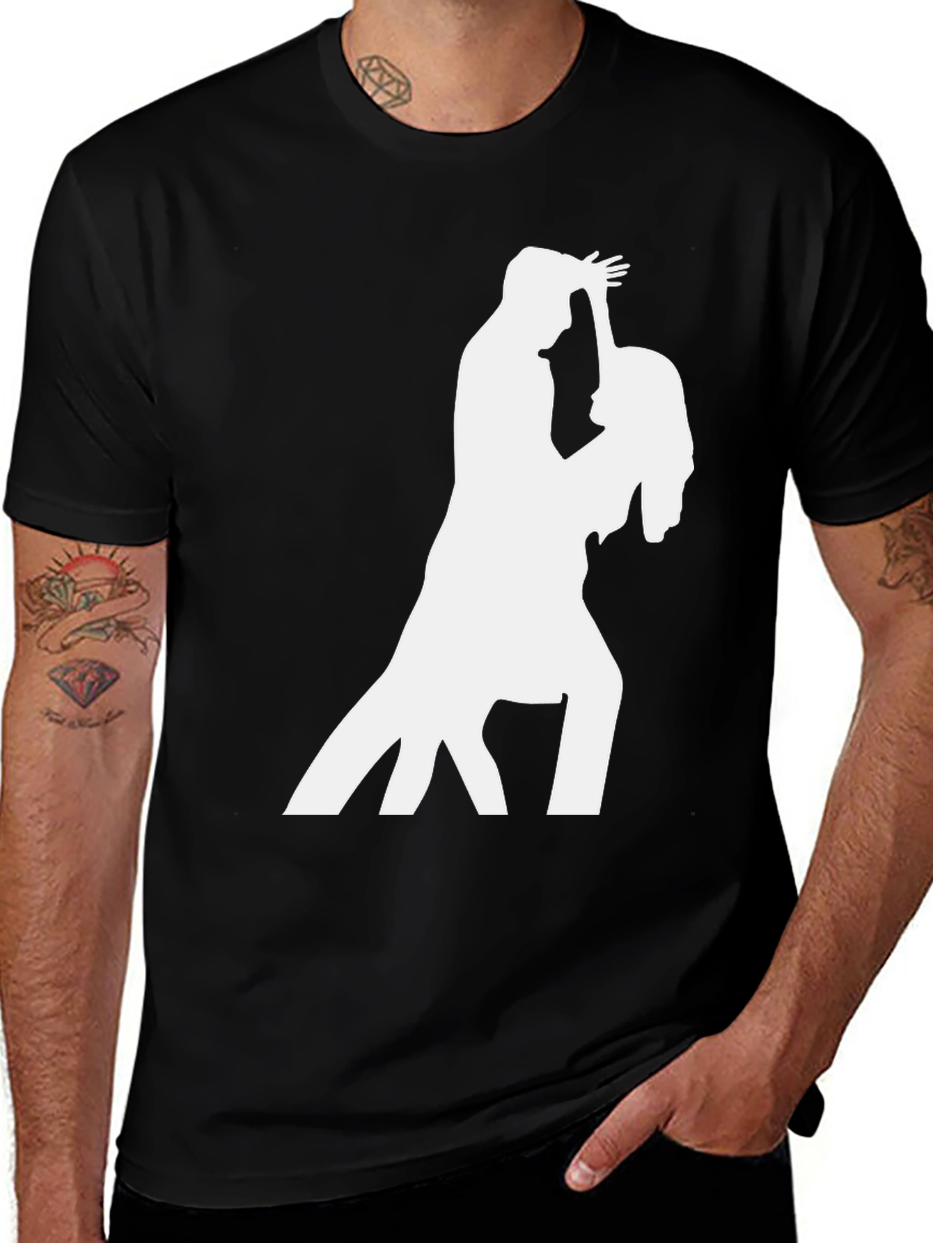 Variant 8 of Dancing Couple Graphic Tee - Black