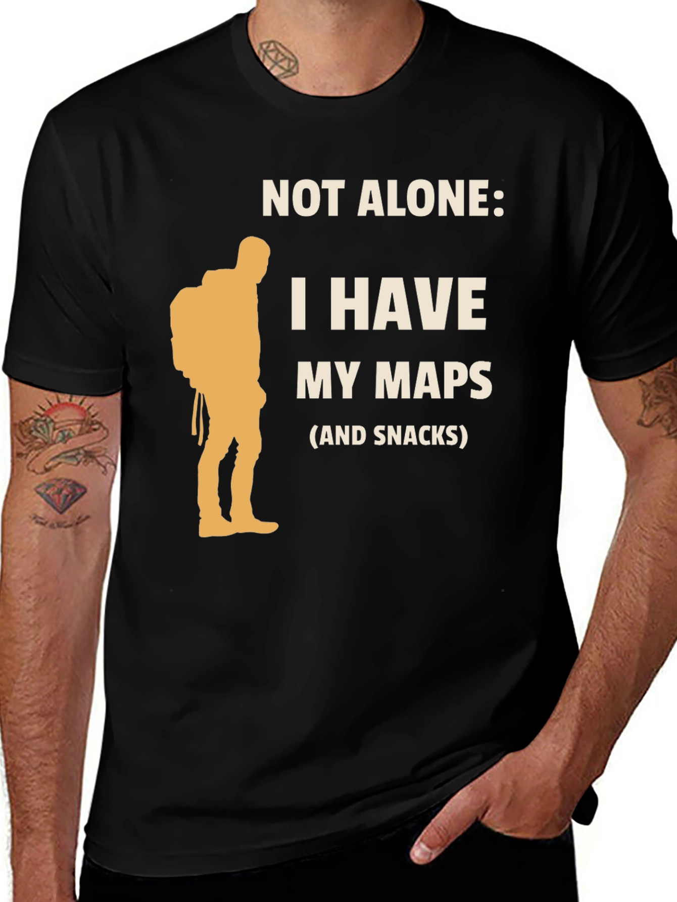 Hiking Adventure T-Shirt - Not Alone: I Have My Maps