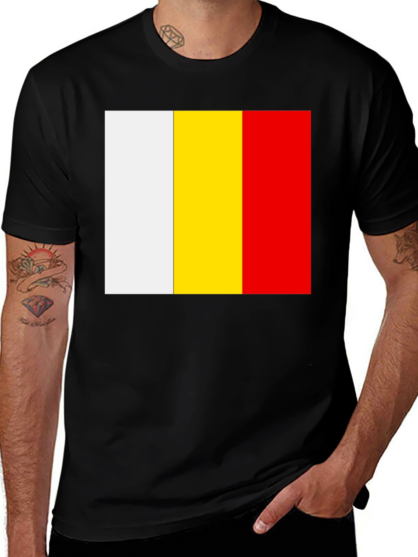 Belgian Flag T-Shirt - Black Cotton Tee