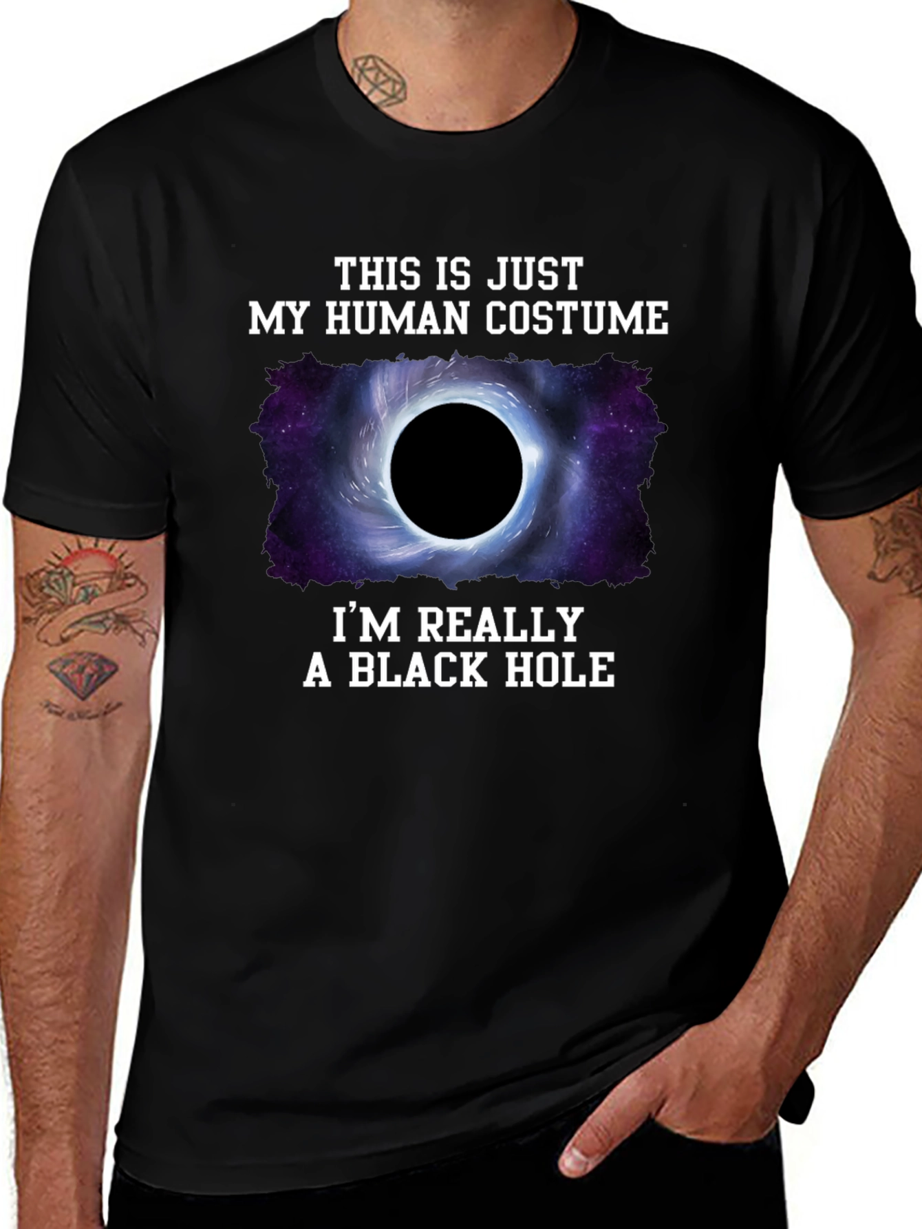 Variant 5 of Human Costume Black Hole T-Shirt - Funny Graphic Tee
