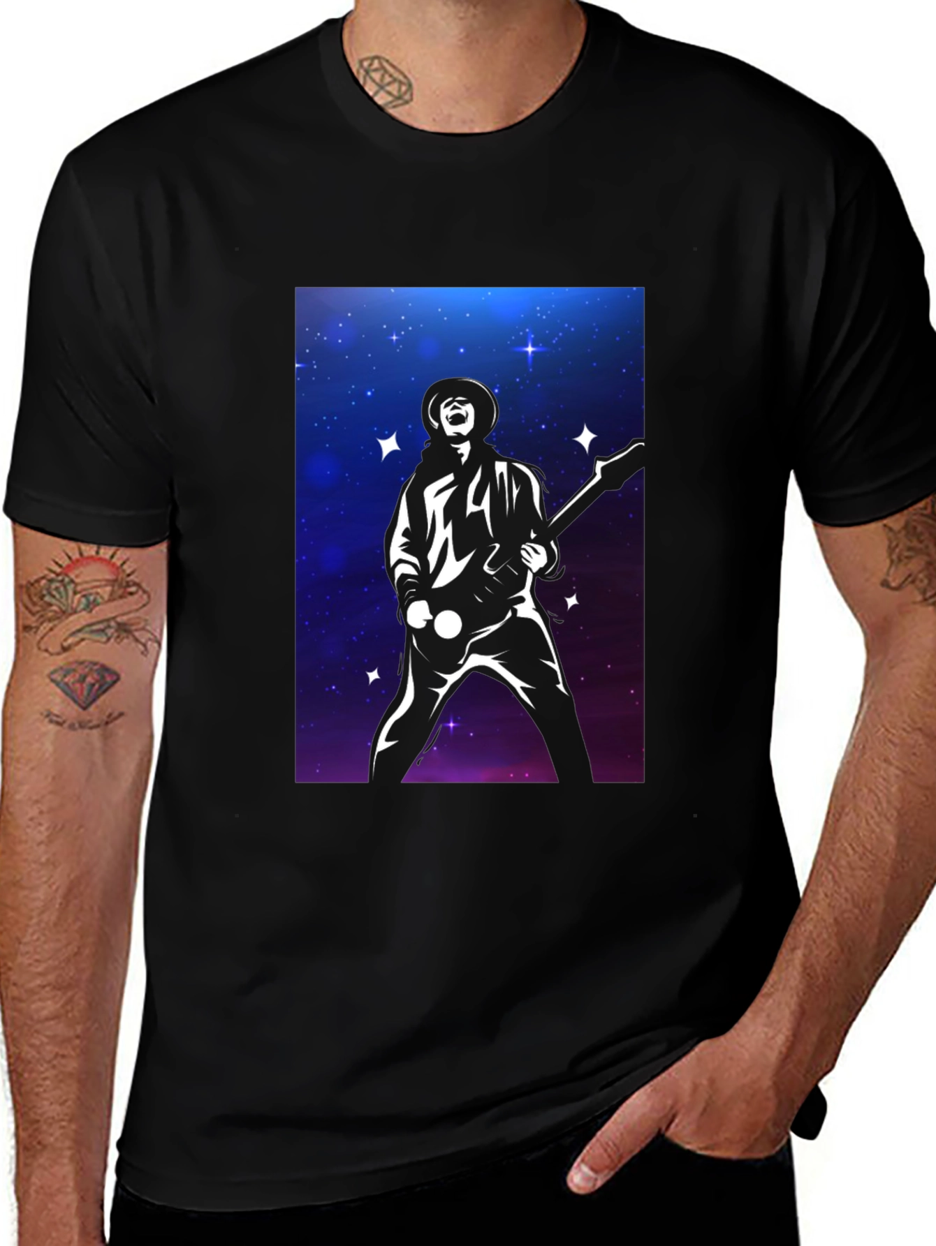 Variant 16 of Cosmic Guitarist T-Shirt - Black