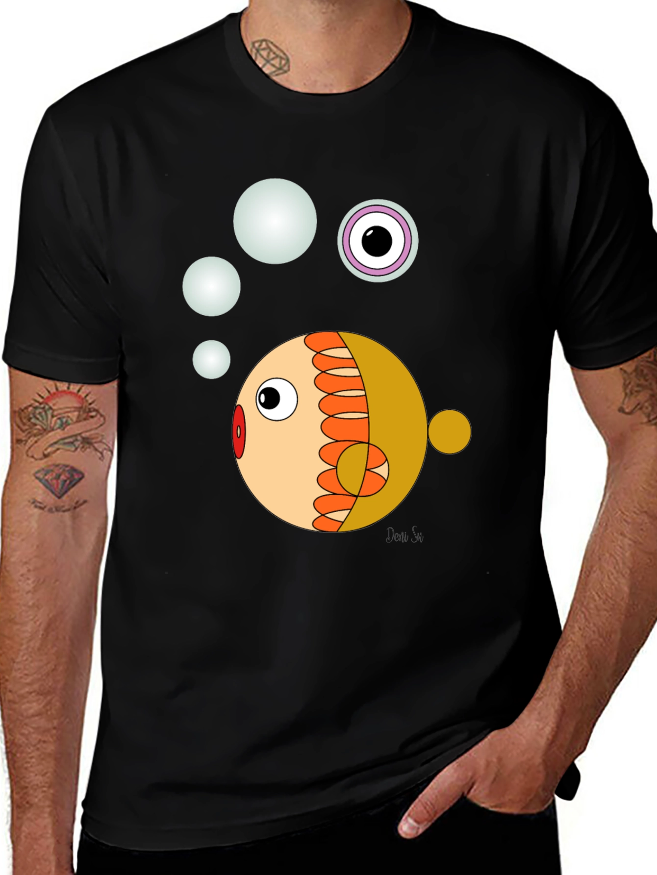 Variant 21 of Cartoon Fish Graphic T-Shirt