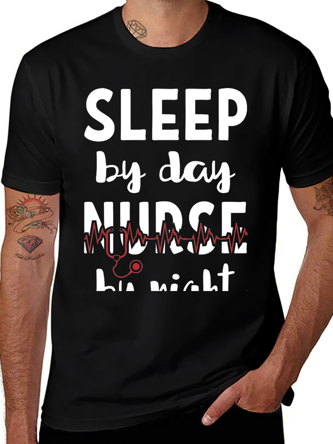 Variant 19 of Sleep By Day Nurse By Night T-Shirt