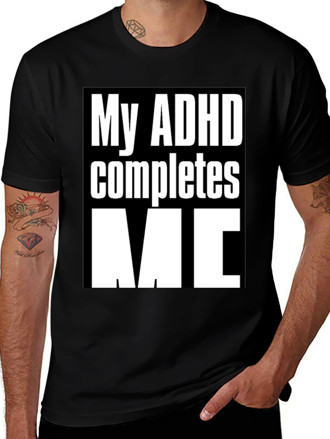 ADHD Completes Me Graphic Tee - Black