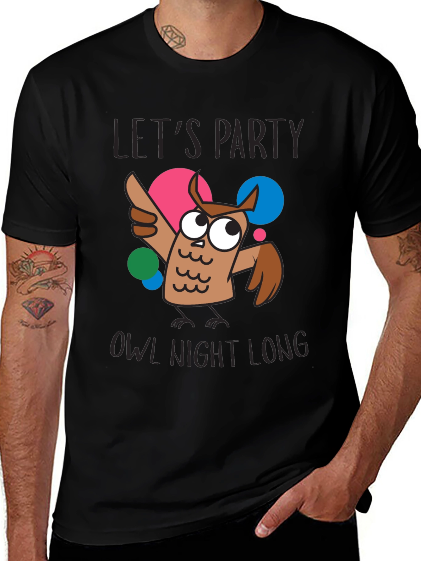 Variant 28 of Let's Party Owl Night Long Graphic T-Shirt