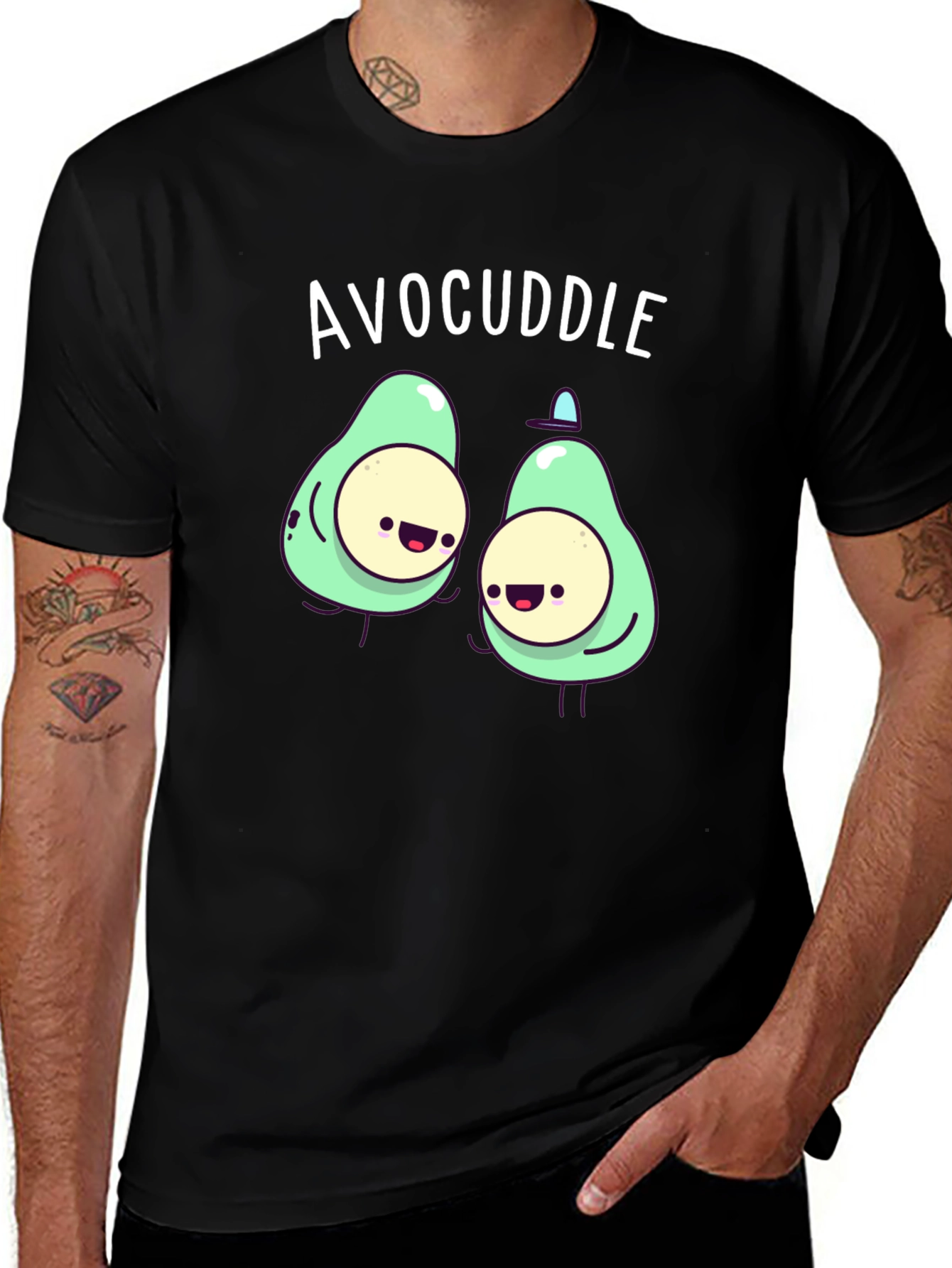 Variant 19 of Avocuddle Graphic Tee - Cute Avocado Couple T-Shirt