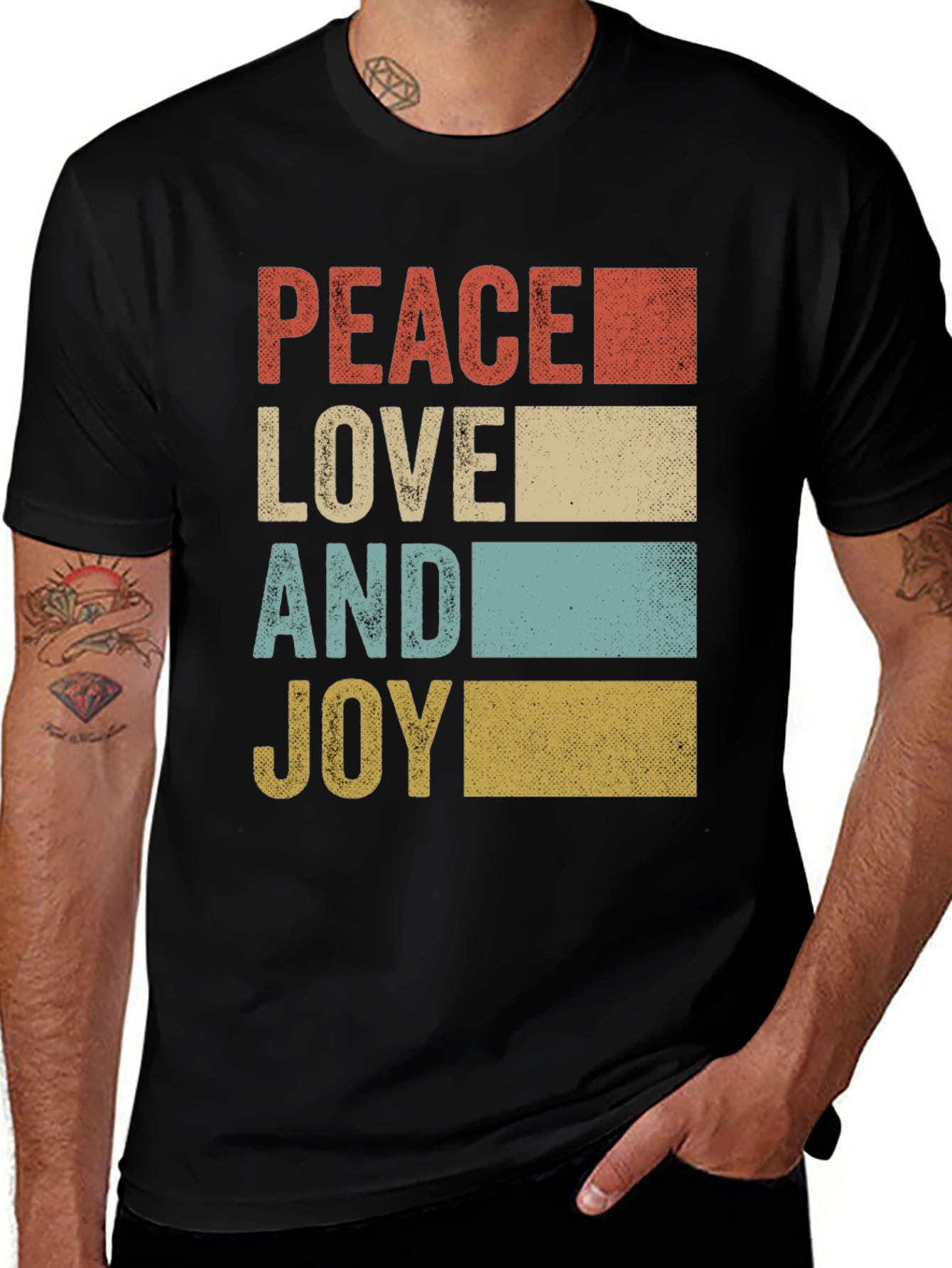 Variant 21 of Peace Love and Joy Retro Graphic T-Shirt
