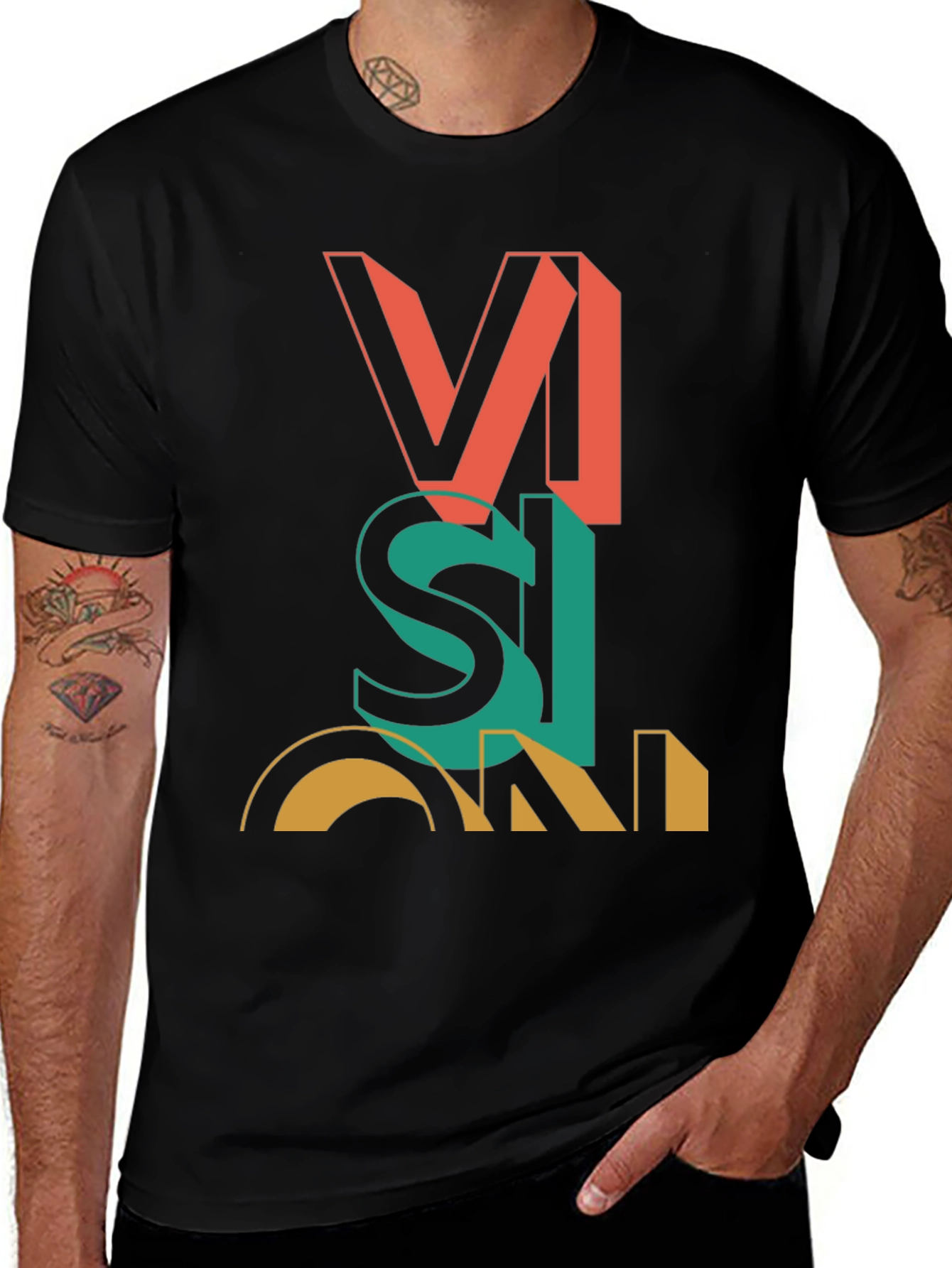 Variant 26 of Vision Graphic Tee - Modern Artistic Statement