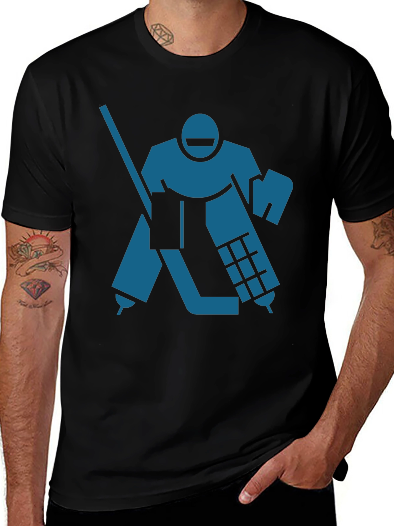 Variant 17 of Hockey Goalie Graphic Tee - Black