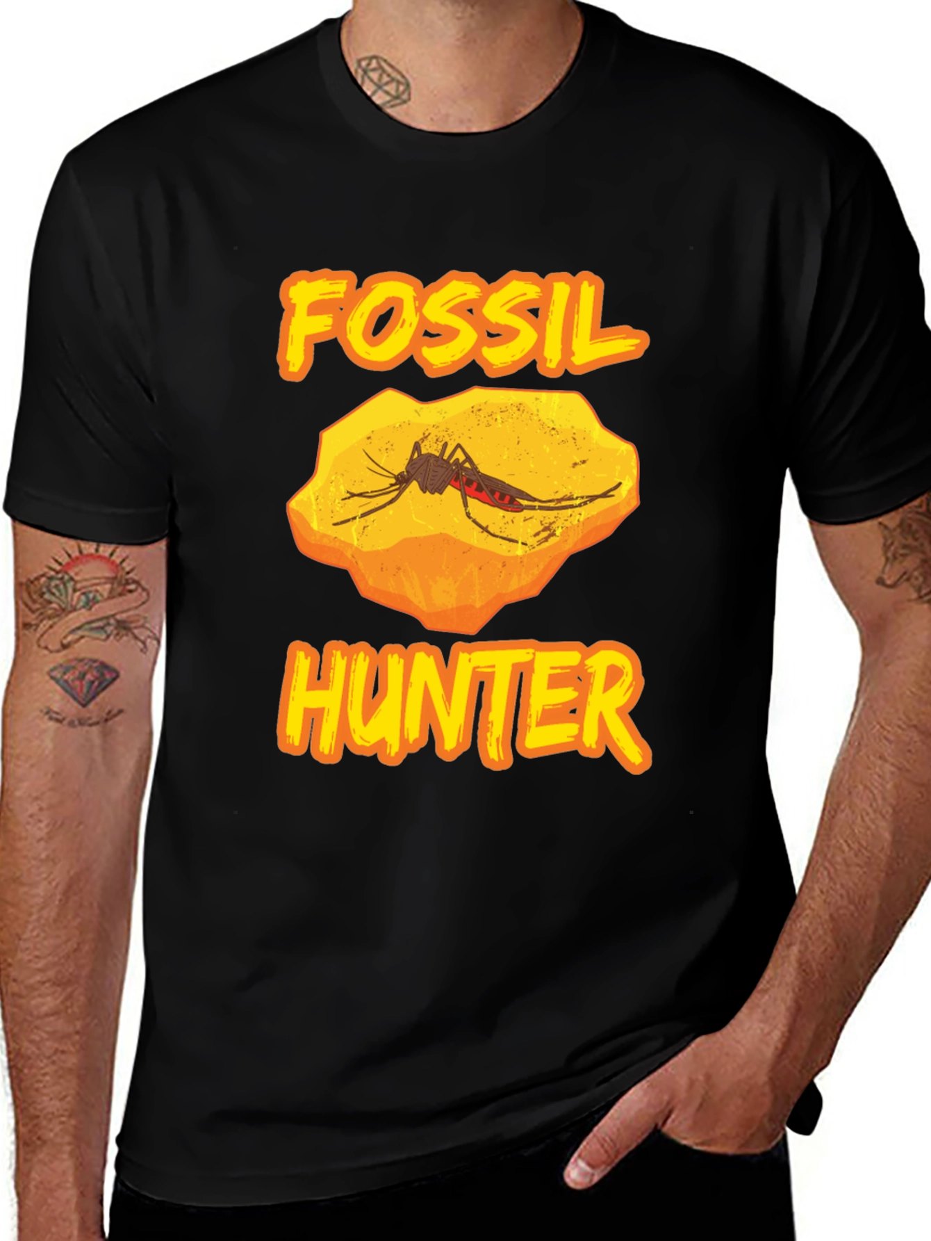 Variant 15 of Fossil Hunter T-Shirt - Black Graphic Tee