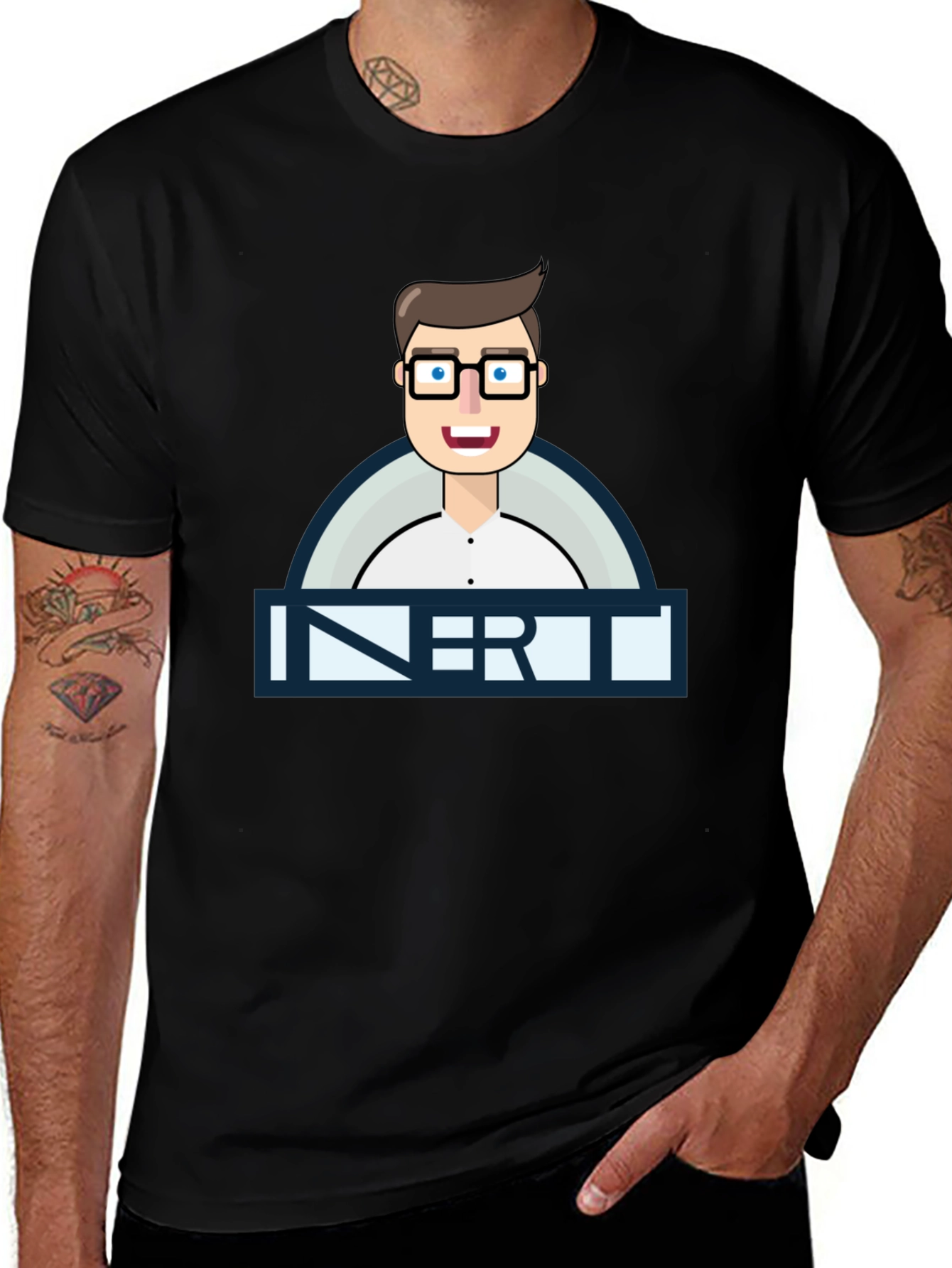 Variant 15 of Inert Geek Graphic Tee - Black Cotton T-Shirt