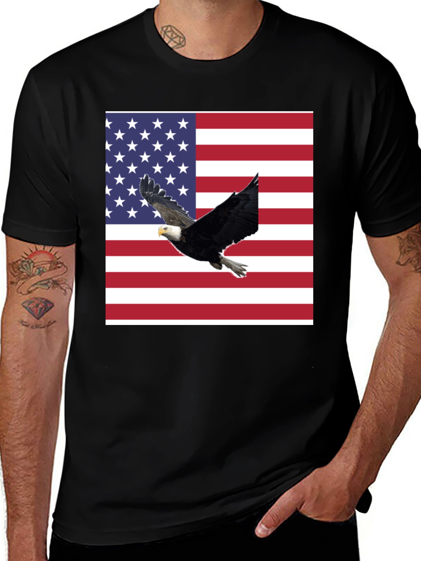 Variant 8 of American Flag Eagle Graphic T-Shirt