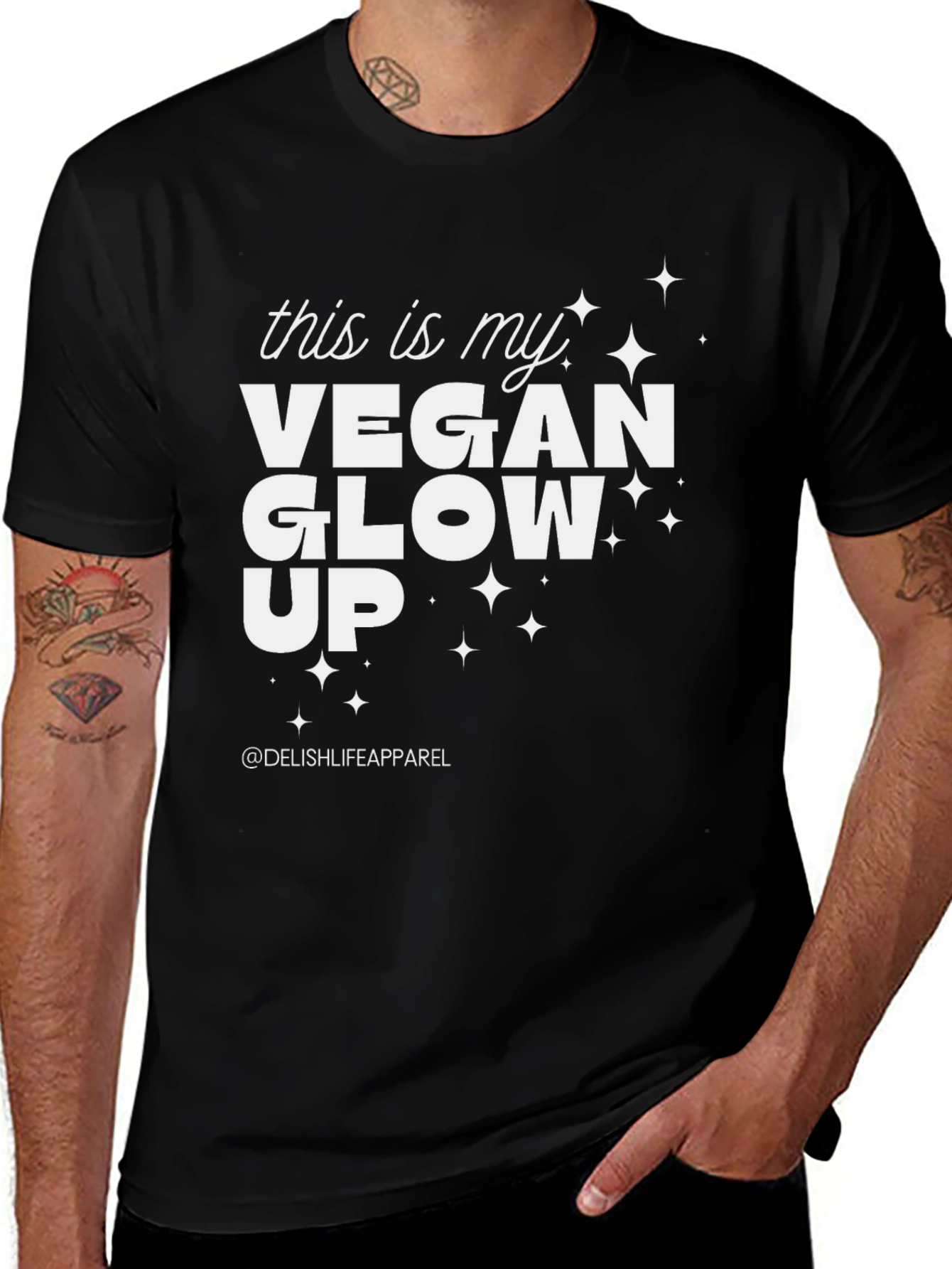 Variant 4 of Vegan Glow Up T-Shirt - Black