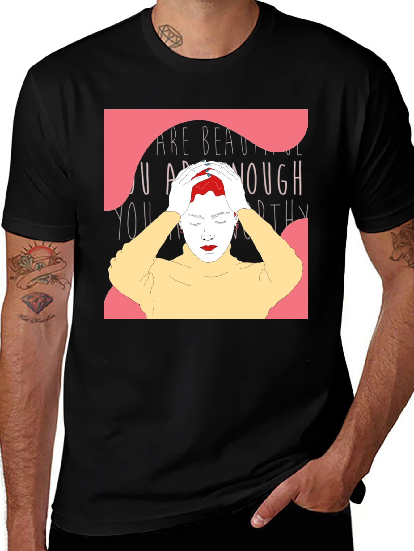 Variant 11 of You Are Enough T-Shirt - Black Graphic Tee