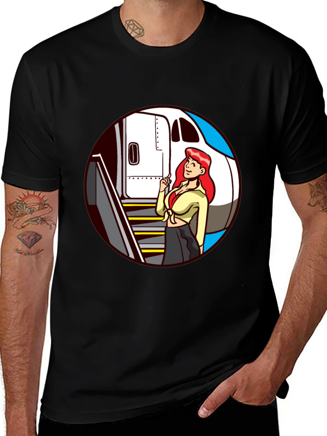 Variant 12 of Cartoon Airplane T-Shirt